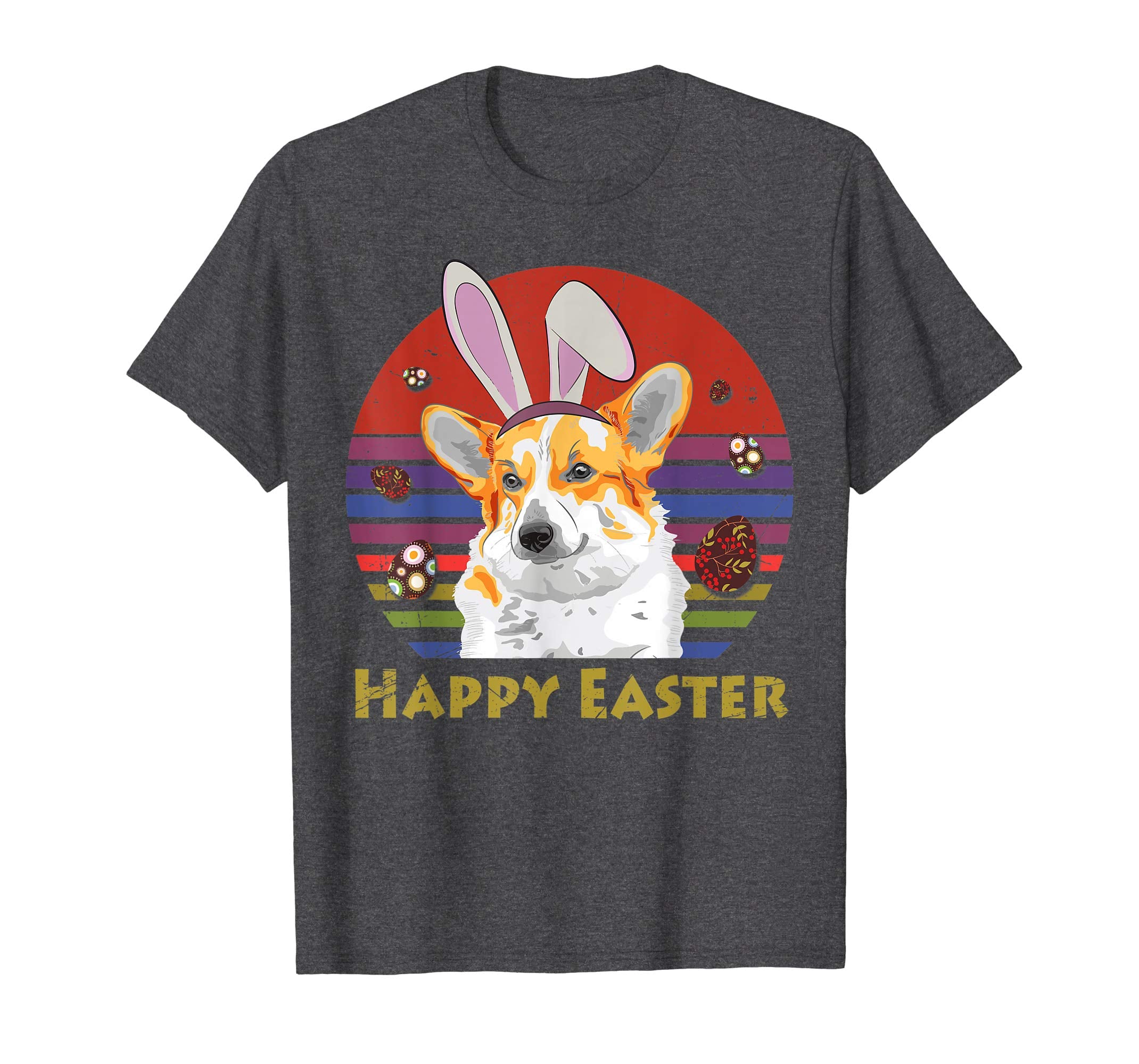 Welsh Corgi With Bunny Headband Happy Easter Tshirt Gifts