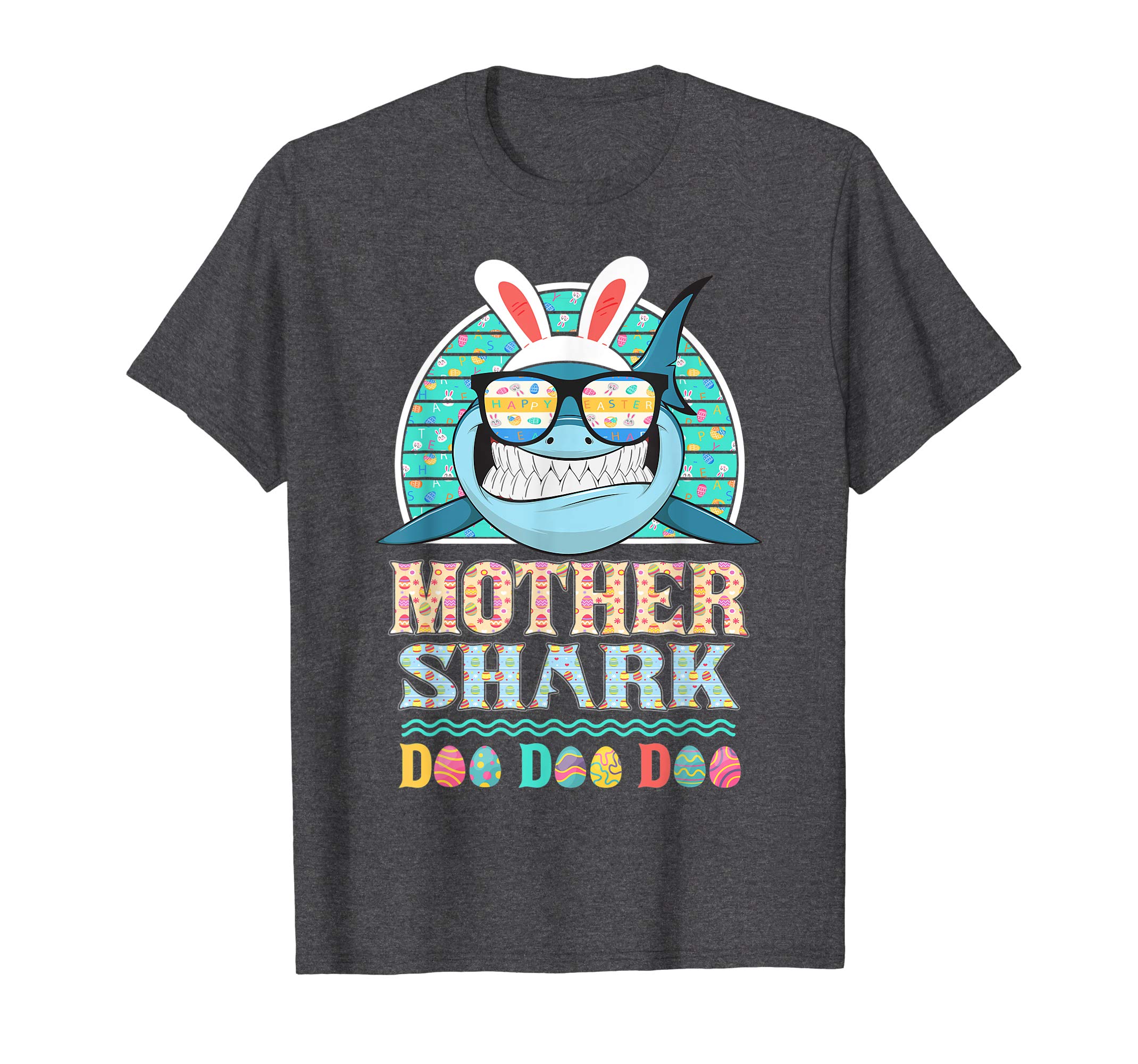 Funny Mother Shark Happy Easter Day Gift Family Shirt