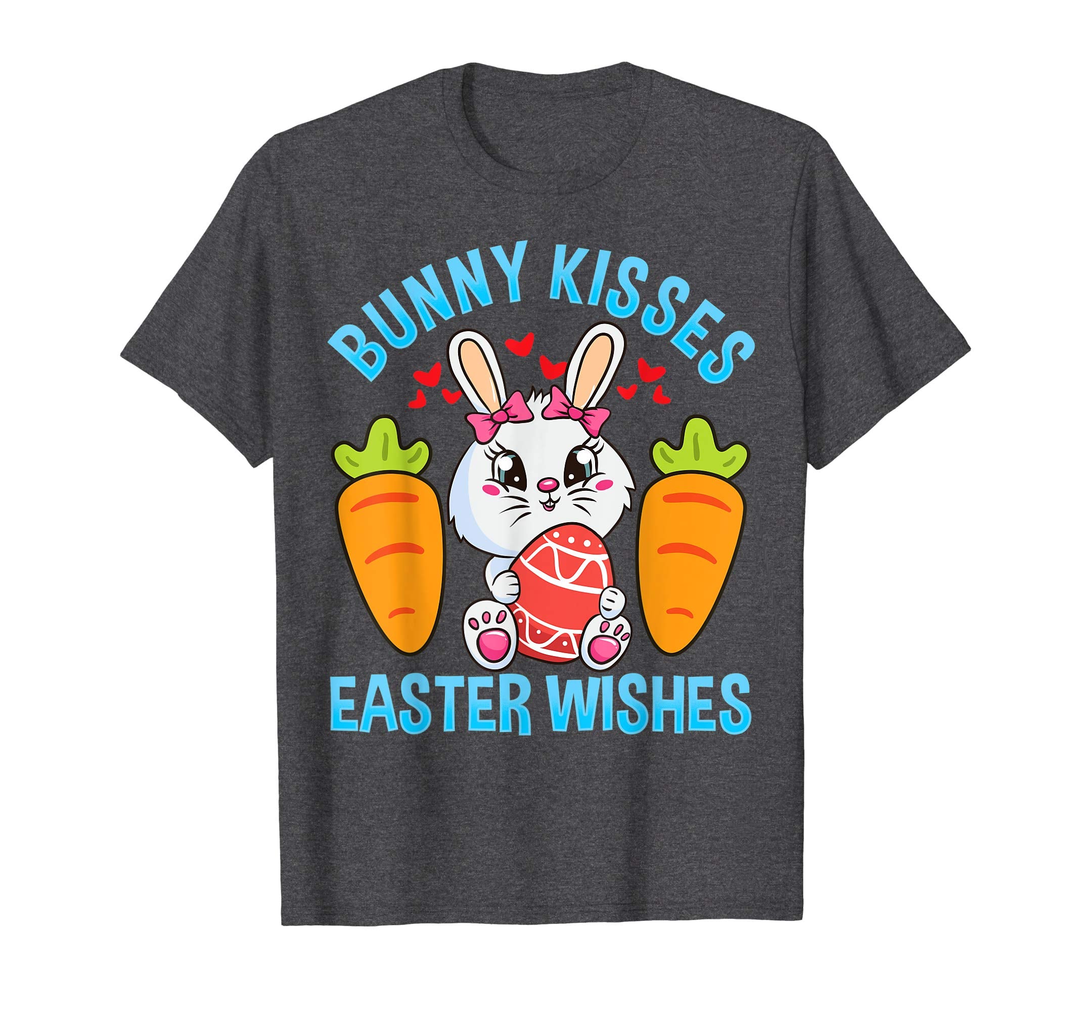 Bunny Kisses Easter Wishes T-Shirt Girls Easter Bunny Gift