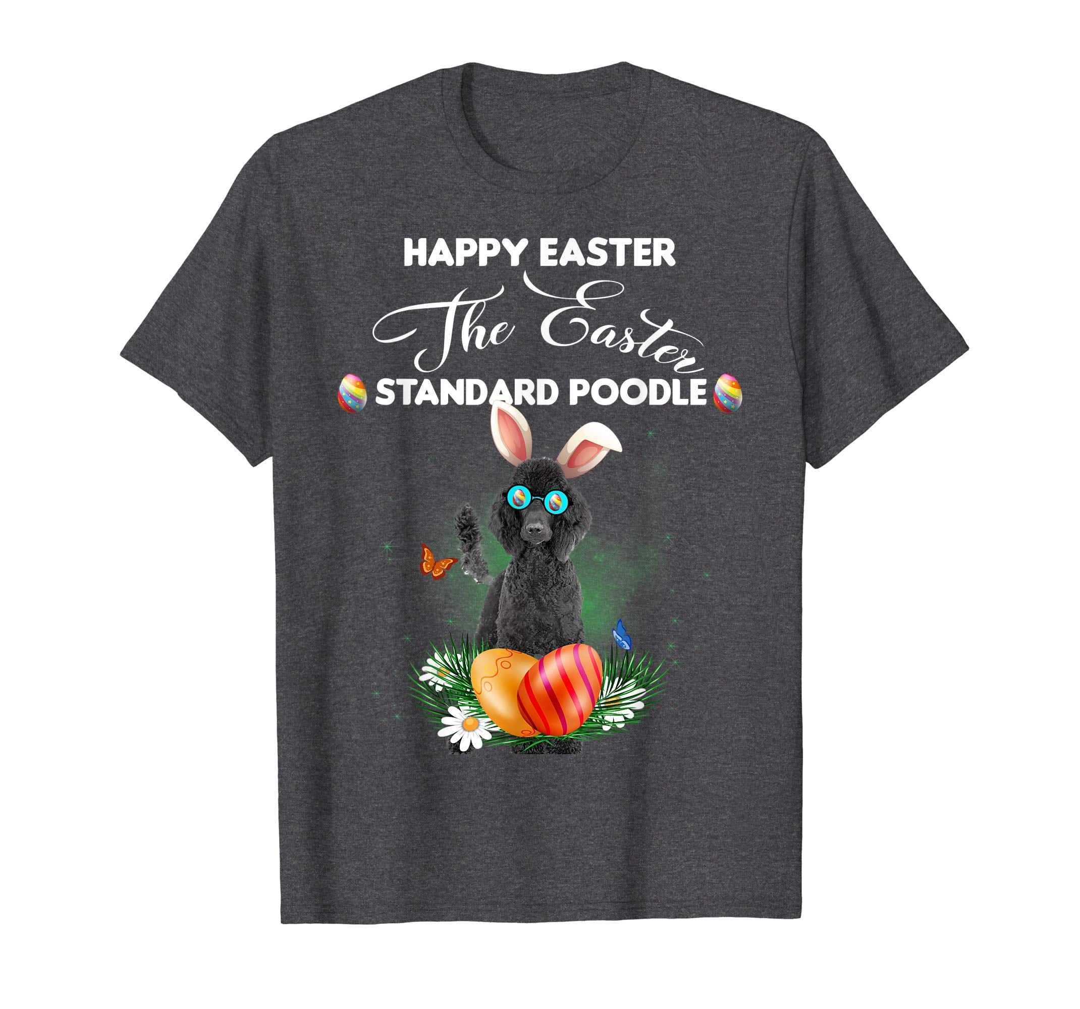 Standard Poodle Dog Sunglass Bunny Happy Easter Day Tshirt