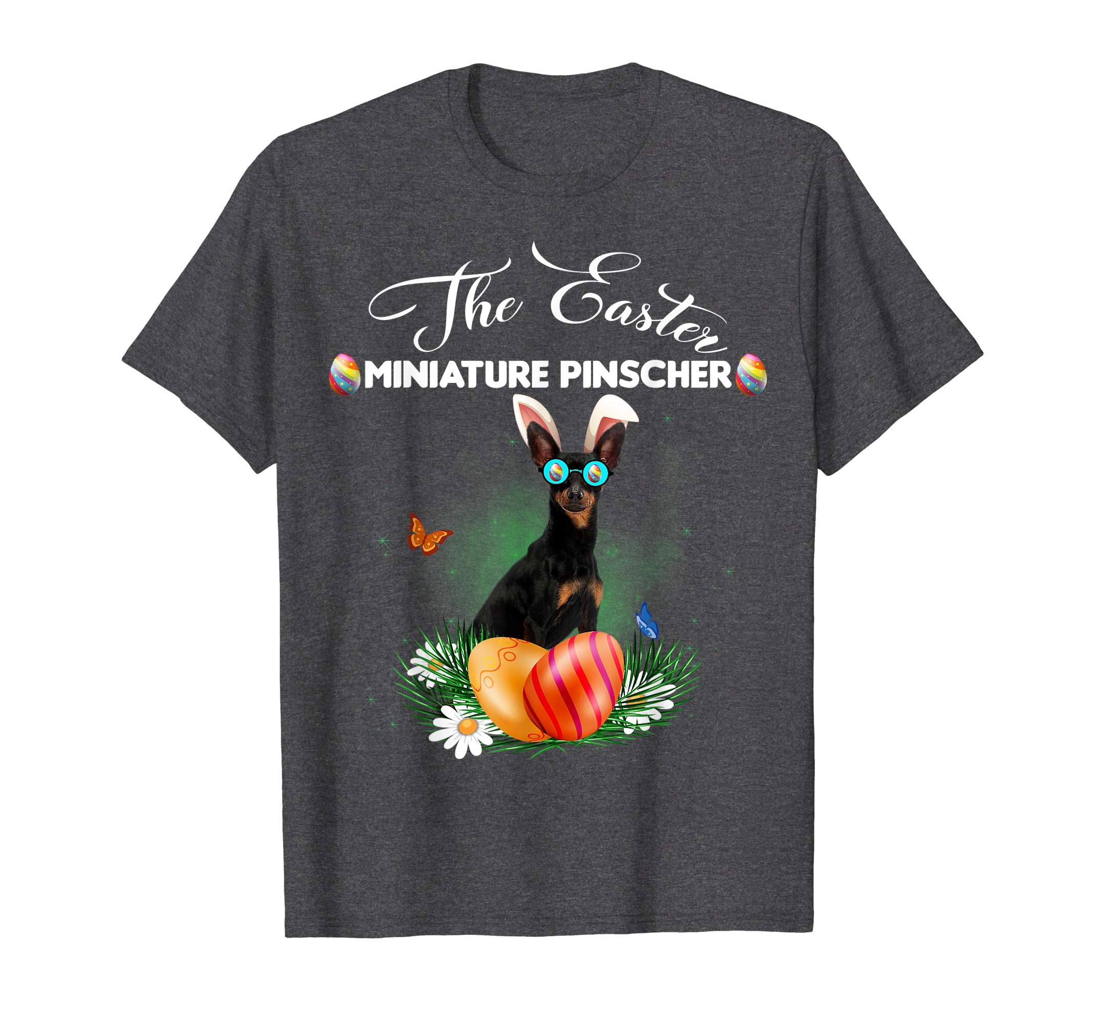 Miniature Pinscher Bunny Easter Day Dog Gifts T-Shirt