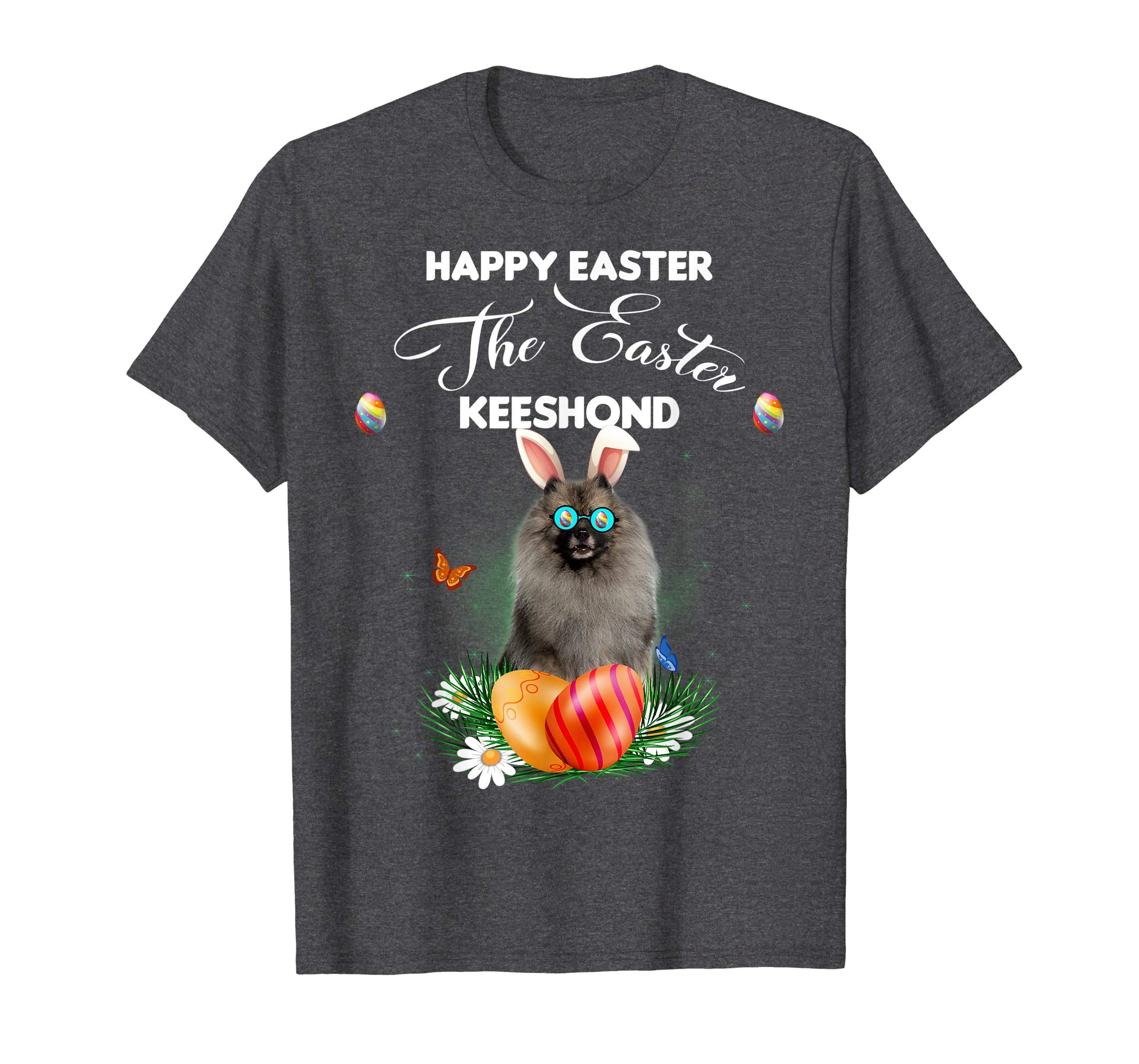 Keeshond Dog Sunglass Bunny Happy Easter Day Tshirt
