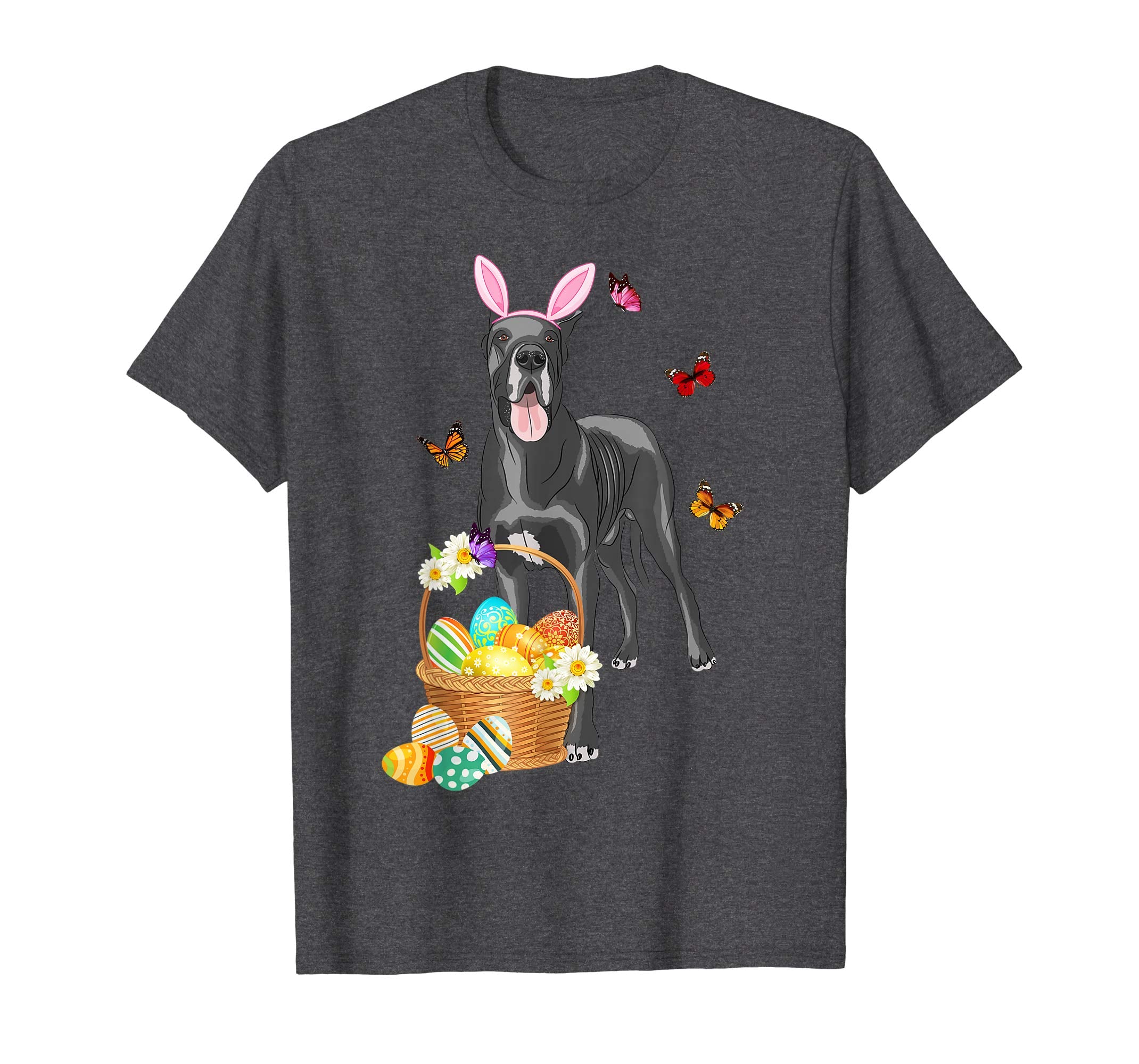 Great Dane Bunny Hat Rabbit Easter Eggs Shirt Happy Ea