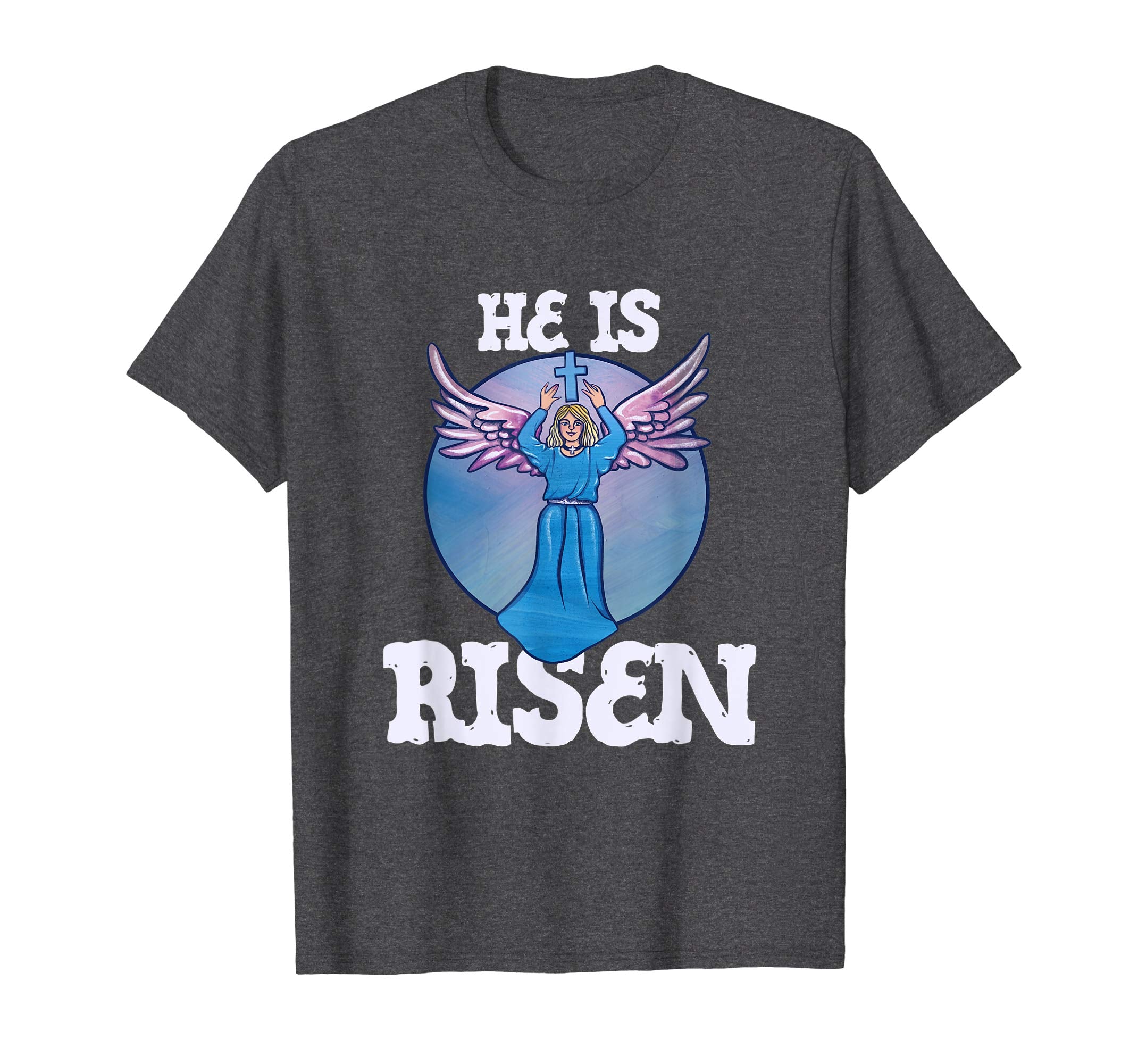 He is Risen t-shirt Christian Easter Sunday Angel Artwork