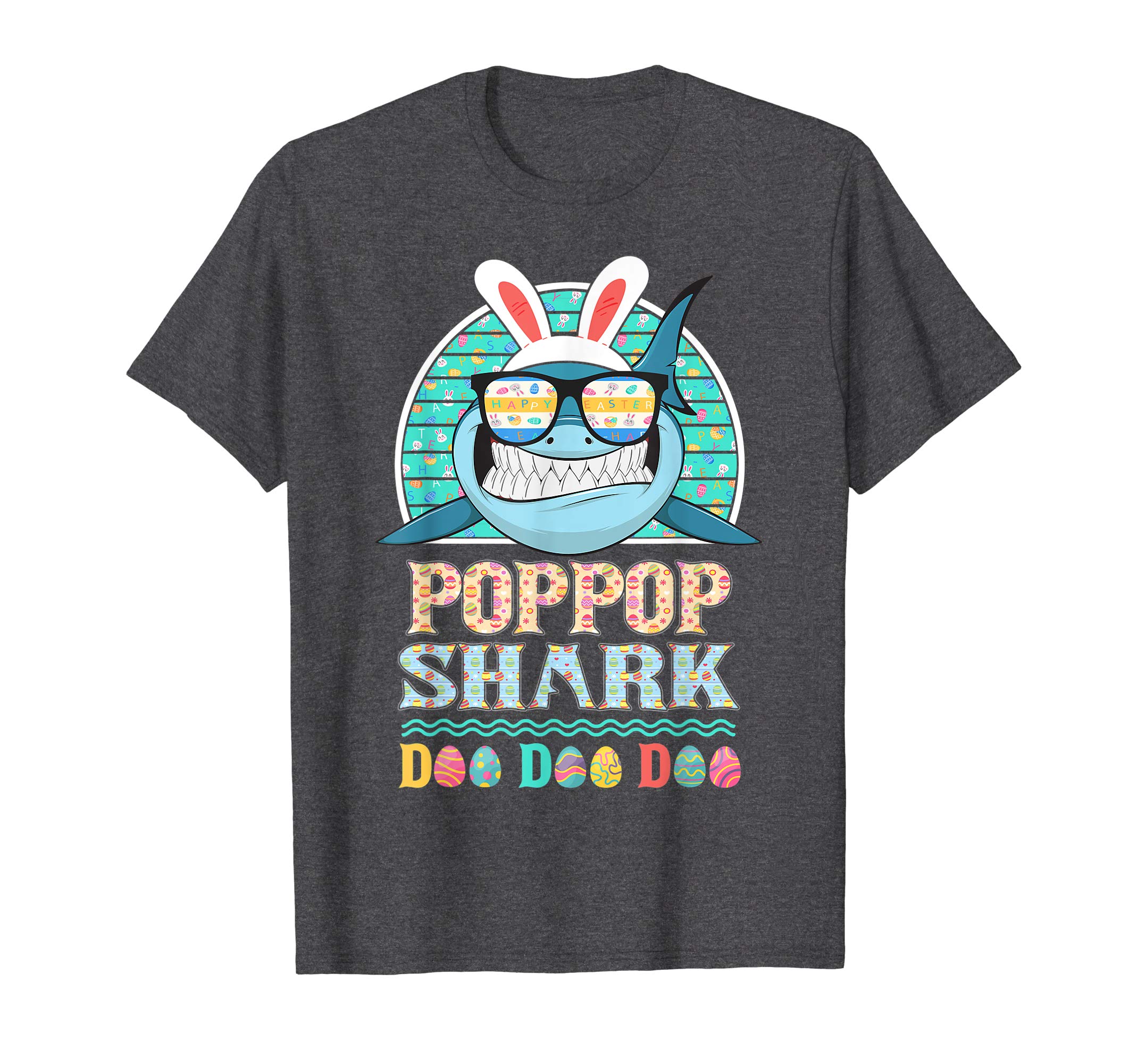 Funny Poppop Shark Happy Easter Day Gift Family Shirt
