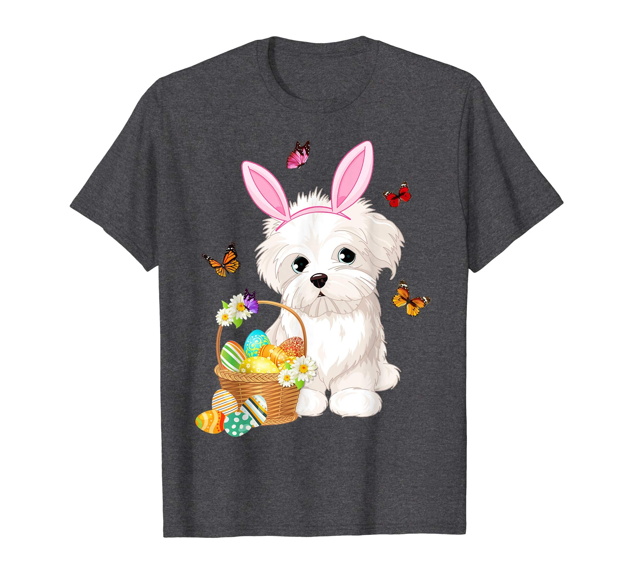 Maltese Bunny Hat Rabbit Easter Eggs Shirt Happy Ea