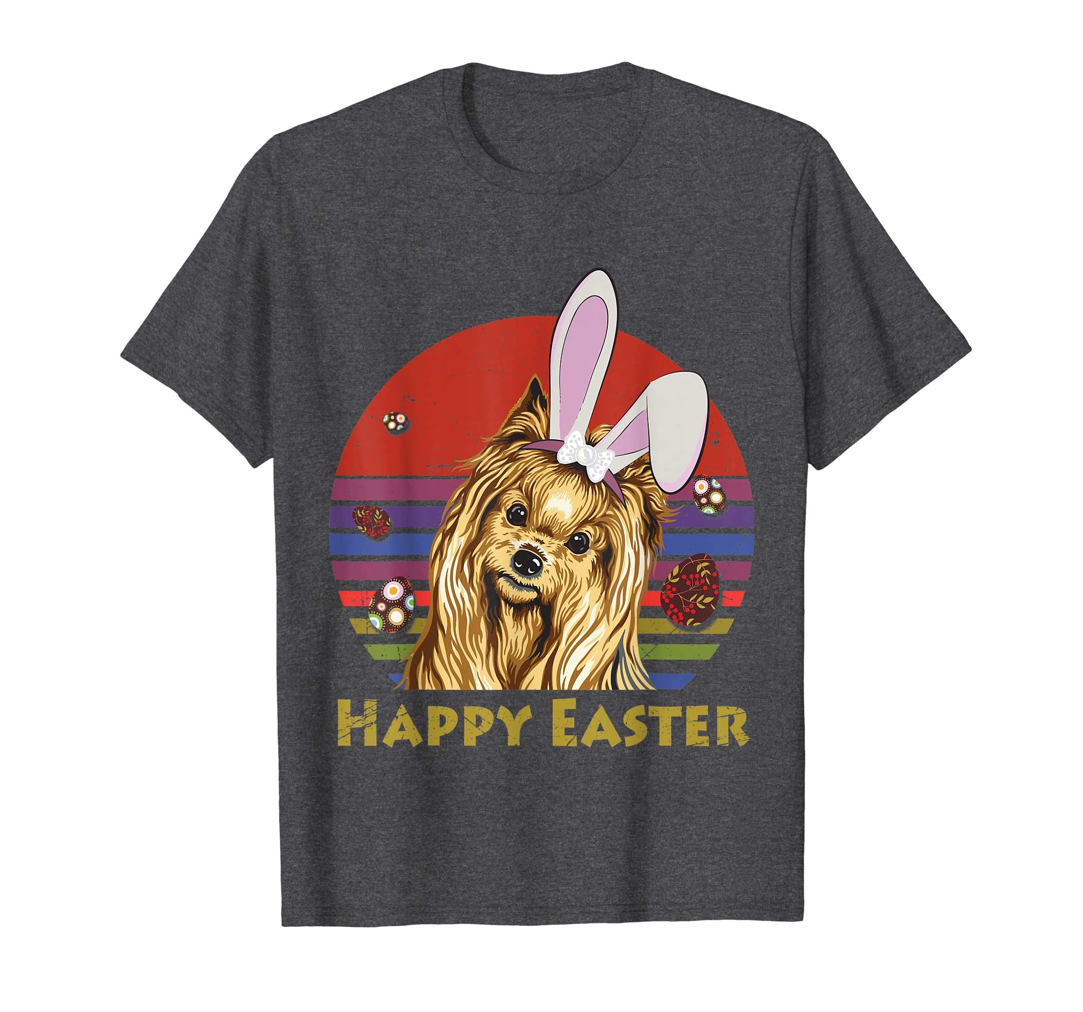 Yorkshire Terrier With Bunny Headband Happy Easter Tshirt