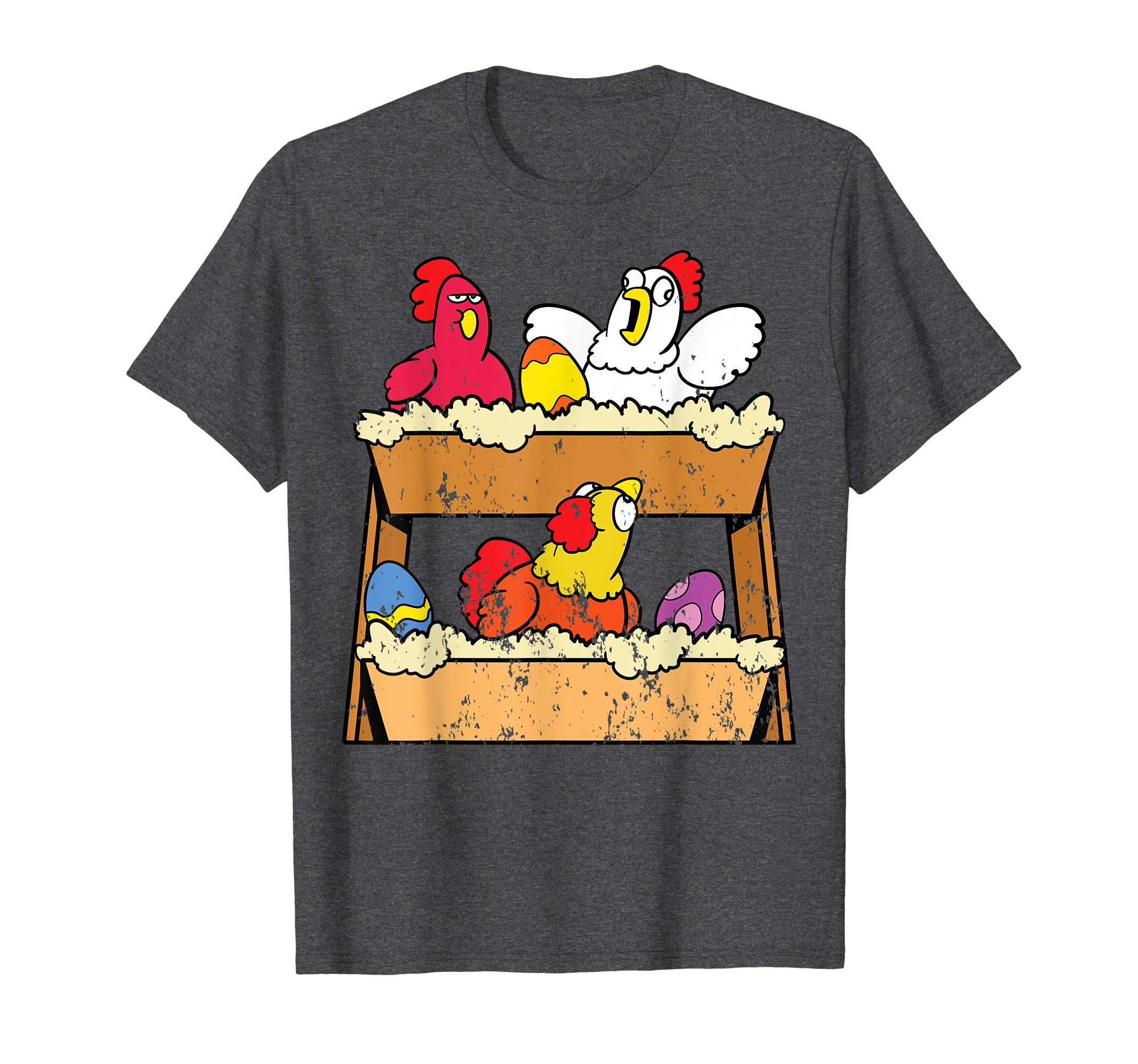 Retro Vintage Grunge Funny Easter Egg Chicken Nest T-Shirt