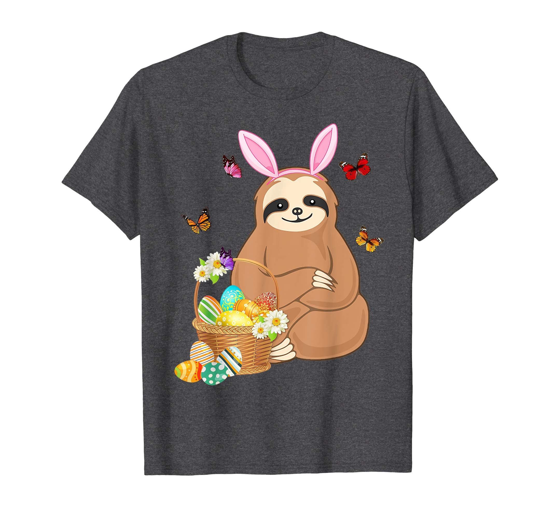 Sloth Bunny Hat Rabbit Easter Eggs Shirt Happy Ea