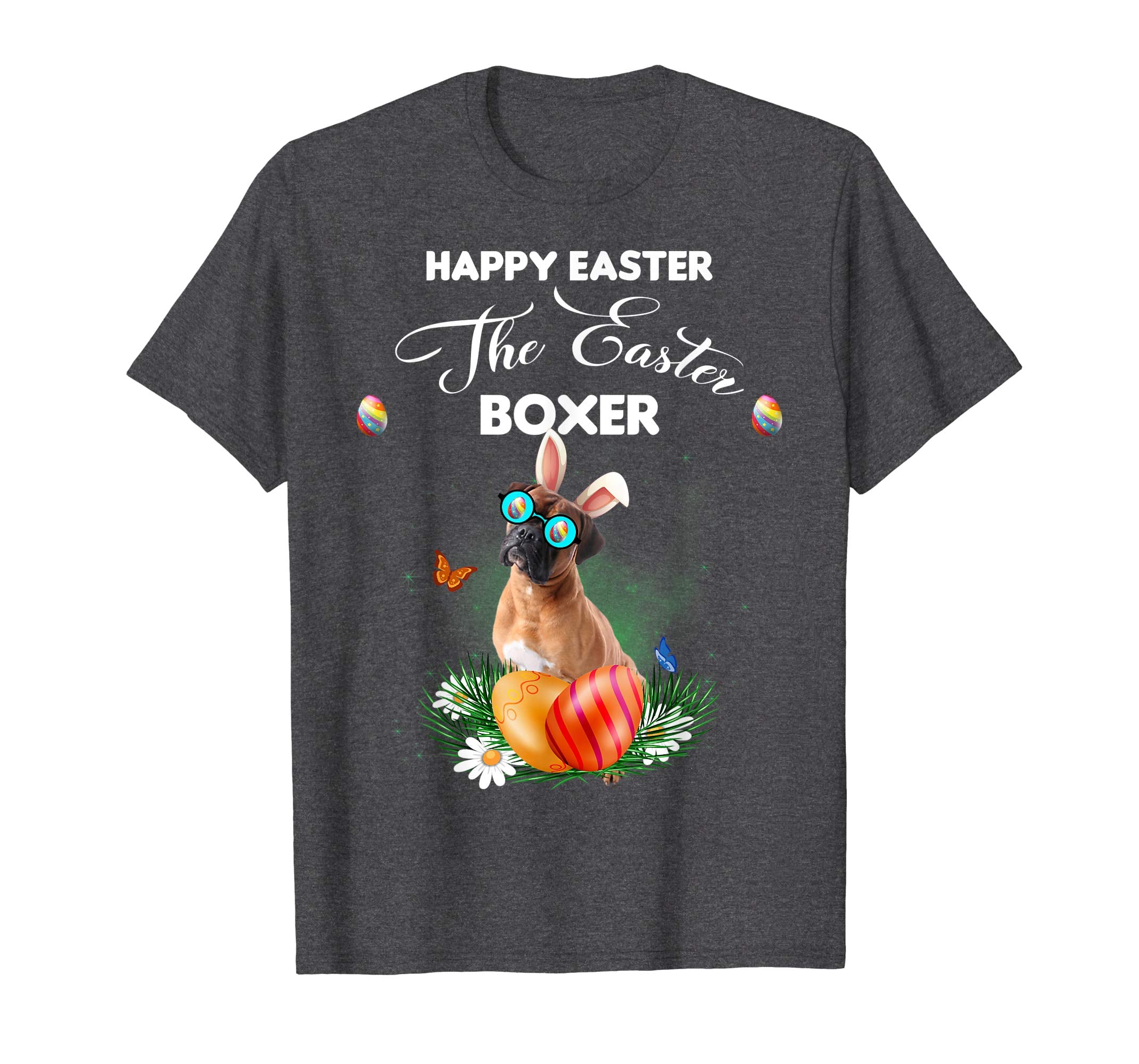 Boxer Dog Sunglass Bunny Happy Easter Day Tshirt