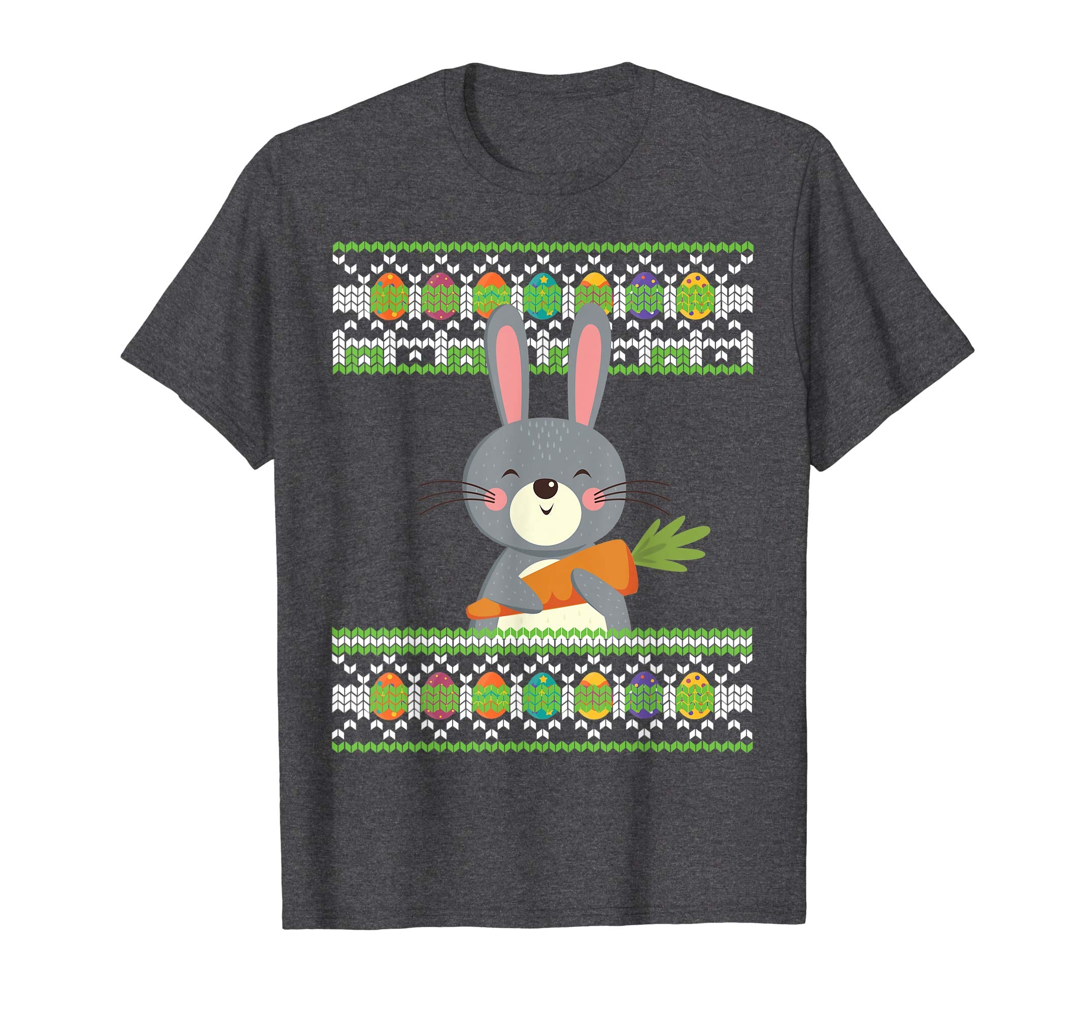 Bunny Rabbit With Big Carrot Easter Eggs Ugly Sweater Shirt