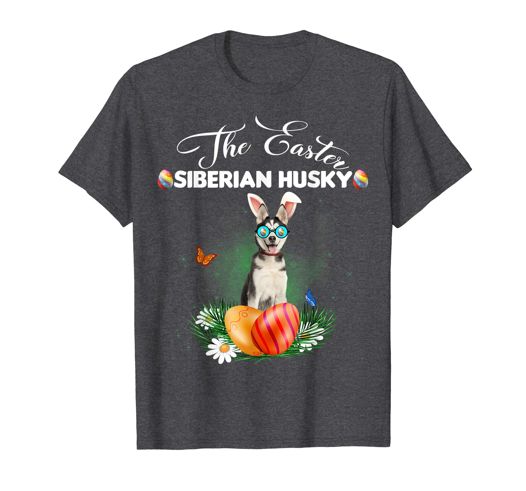 Siberian Husky Bunny Easter Day Dog Gifts T-Shirt