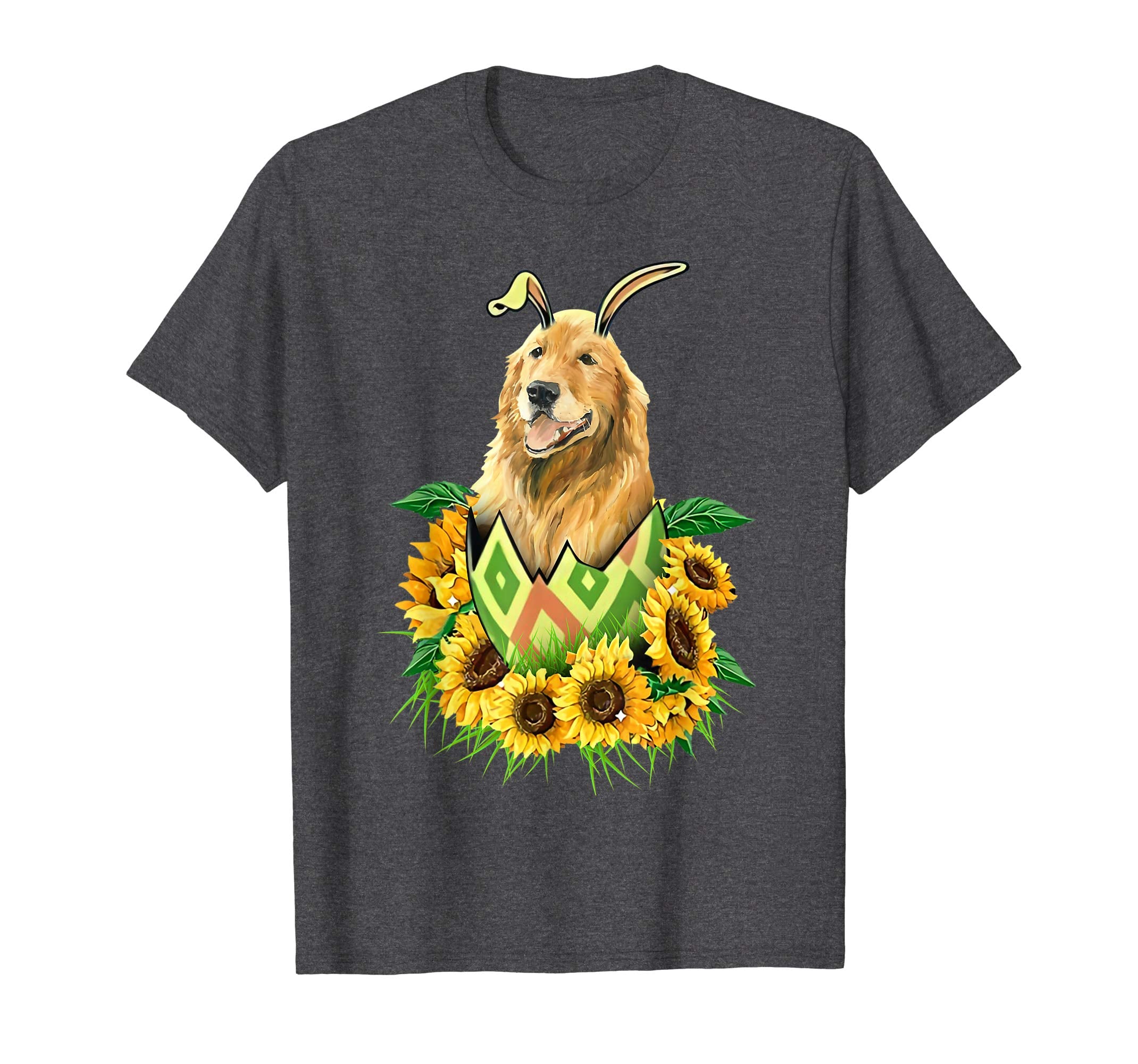 Golden Ritriever dog sunflower easter shirt