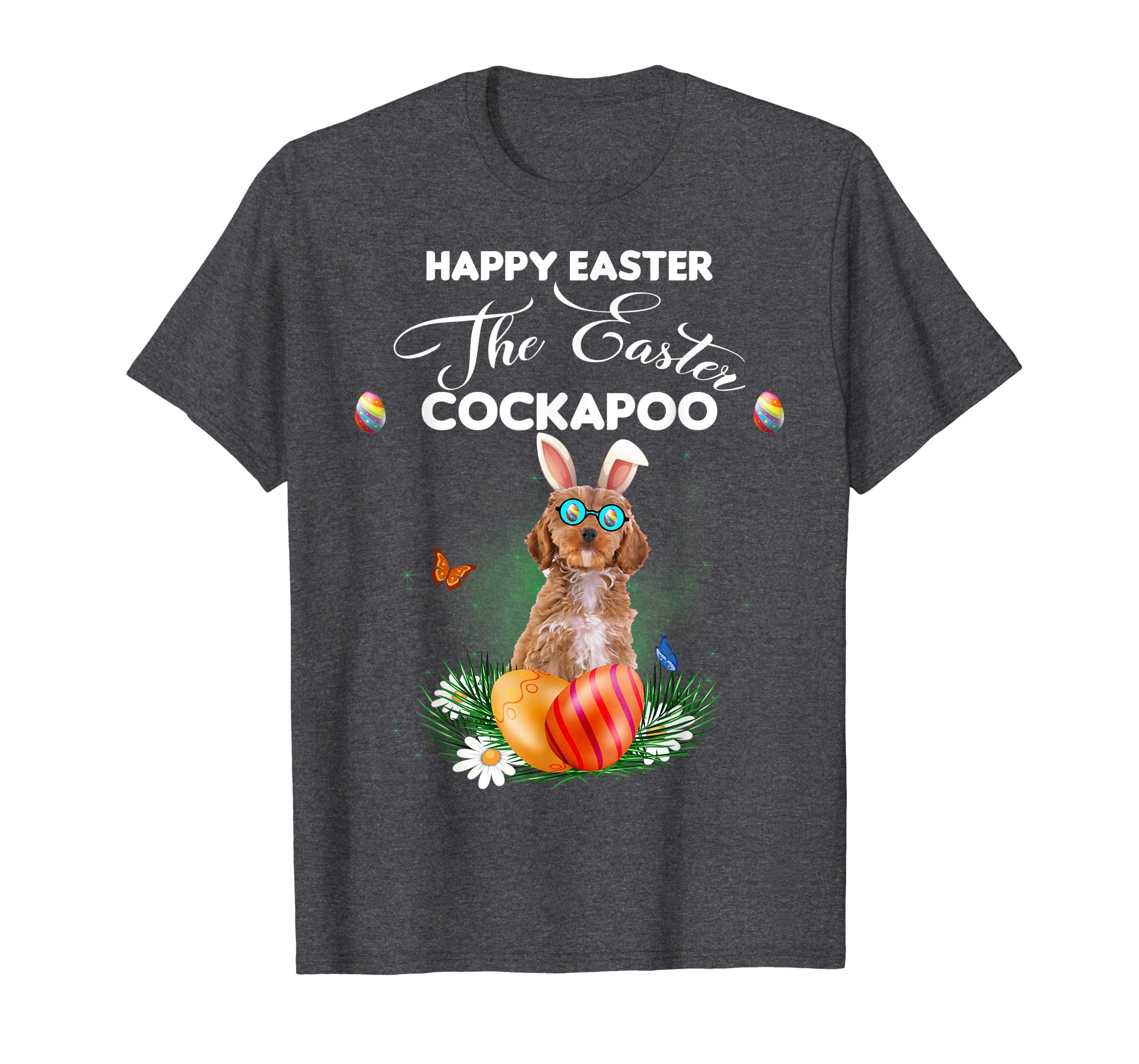 Cockapoo Dog Sunglass Bunny Happy Easter Day Tshirt