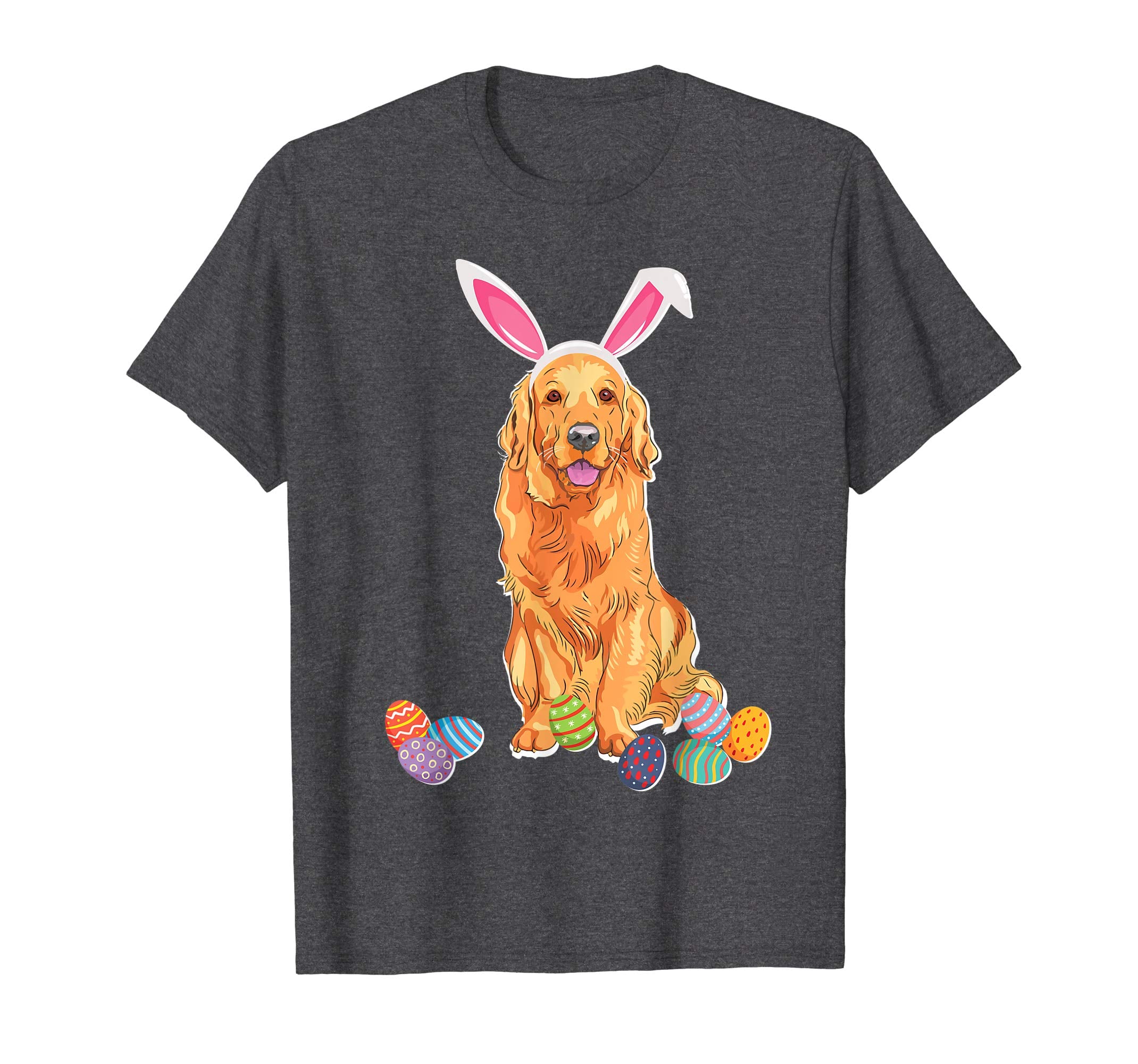 Golden Retriever Bunny Rabbit Hat Easter Eggs Happy Shirt