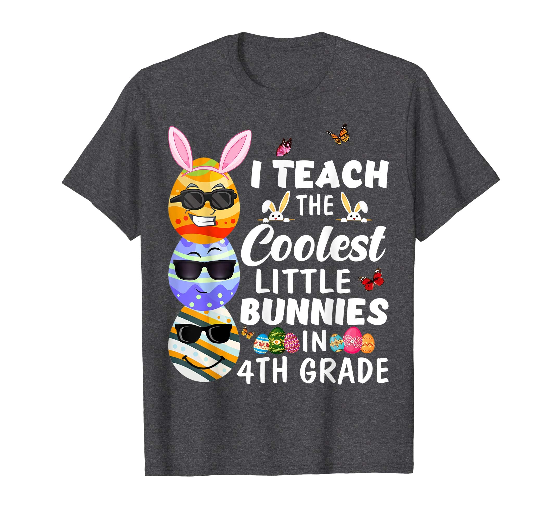 Easter 4th Grade Teacher Shirt Easter Eggs Emoji Funny Gift
