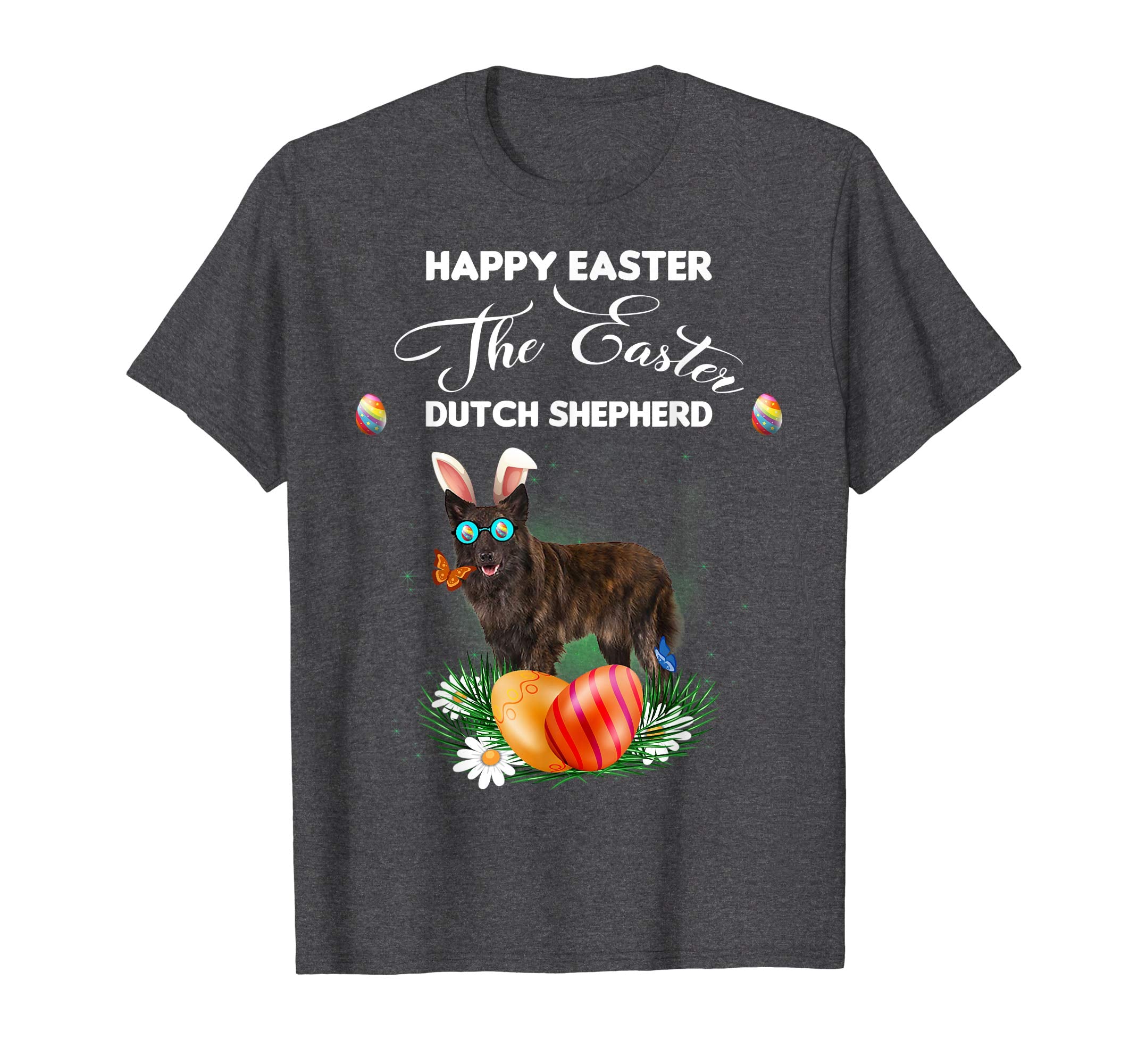 Dutch Shepherd Dog Sunglass Bunny Happy Easter Day Tshirt