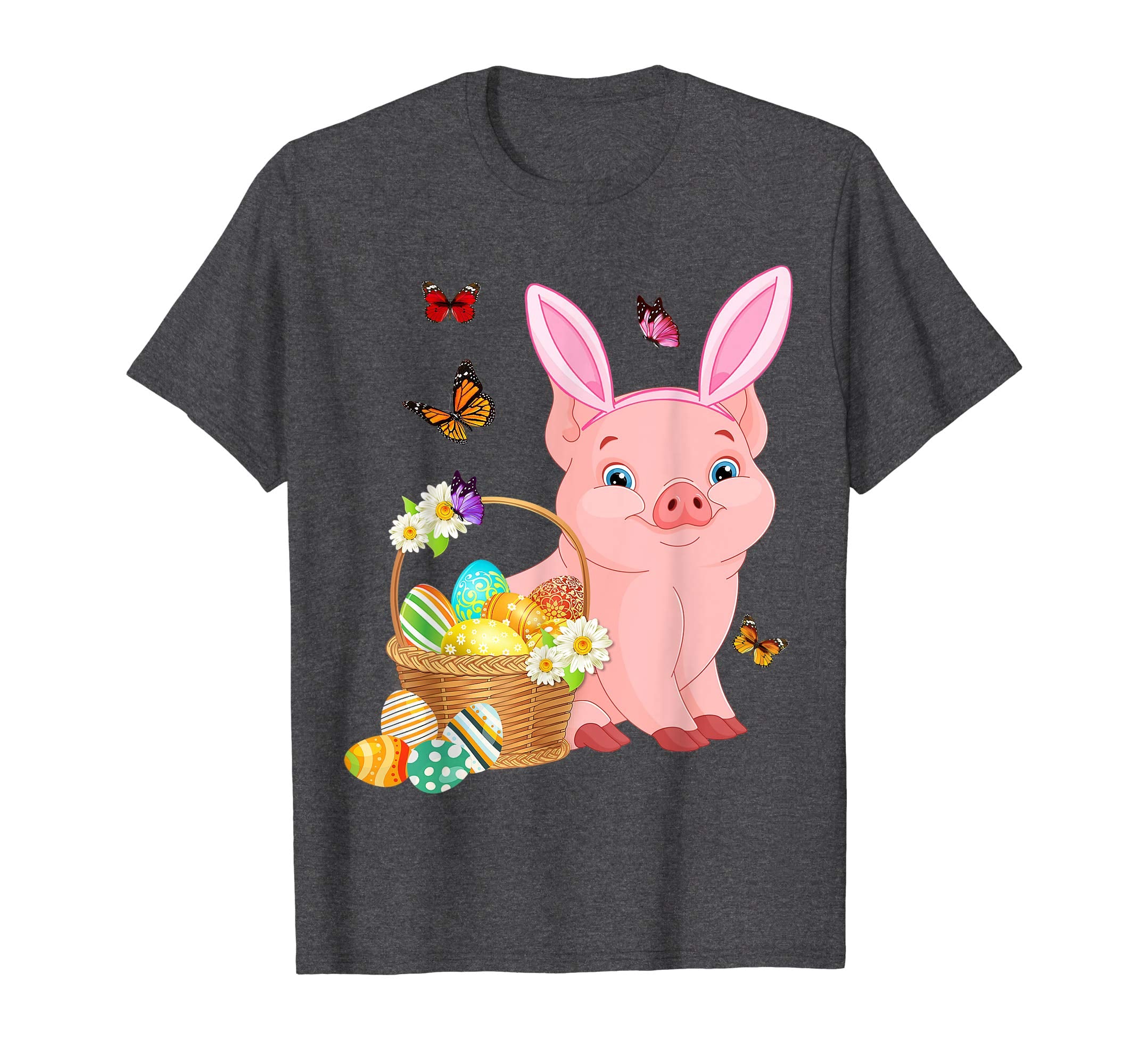 Pig Bunny Hat Rabbit Easter Eggs Shirt Happy Ea