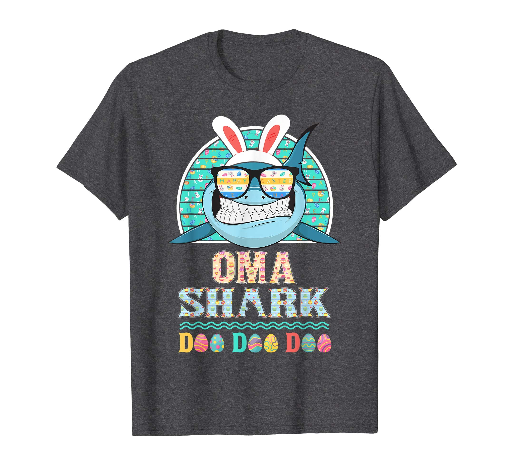 Funny Oma Shark Happy Easter Day Gift Family Shirt