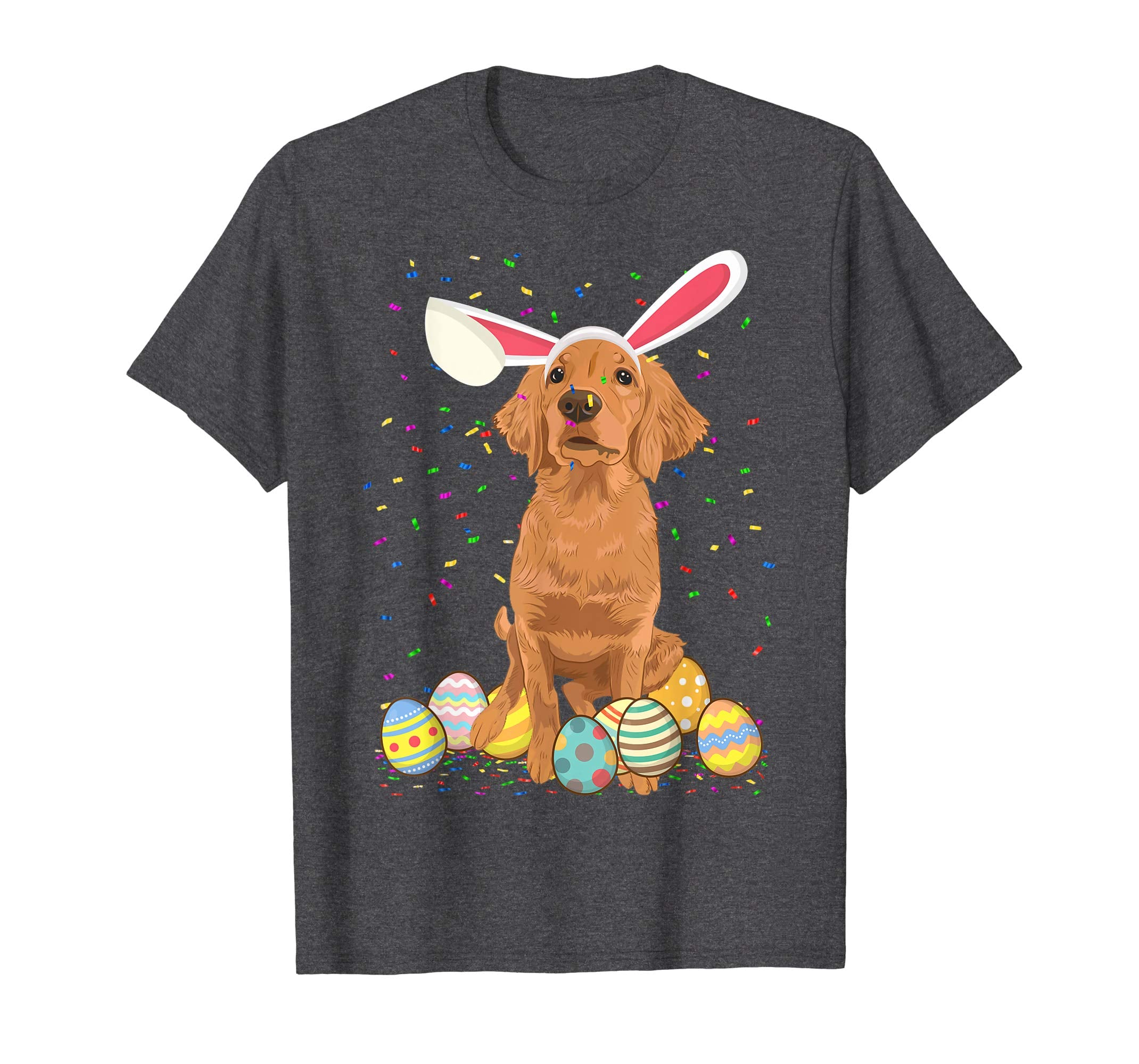 Golden Retriever Dog Ear Easter Eggs Shirt Happy Easter Day