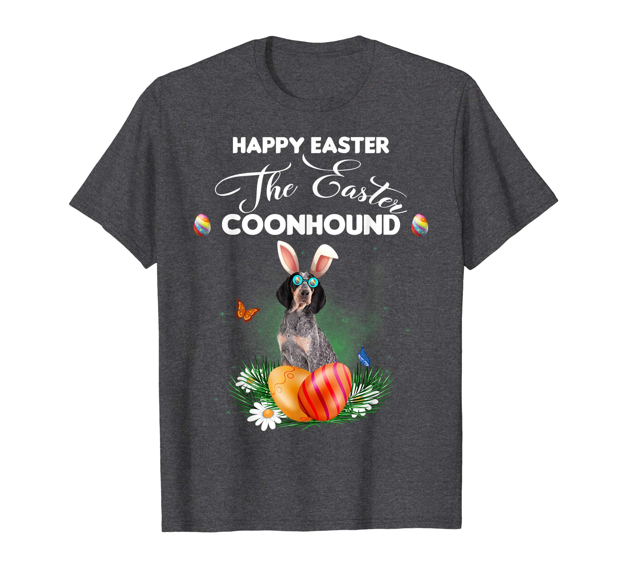 Coonhound Dog Sunglass Bunny Happy Easter Day Tshirt
