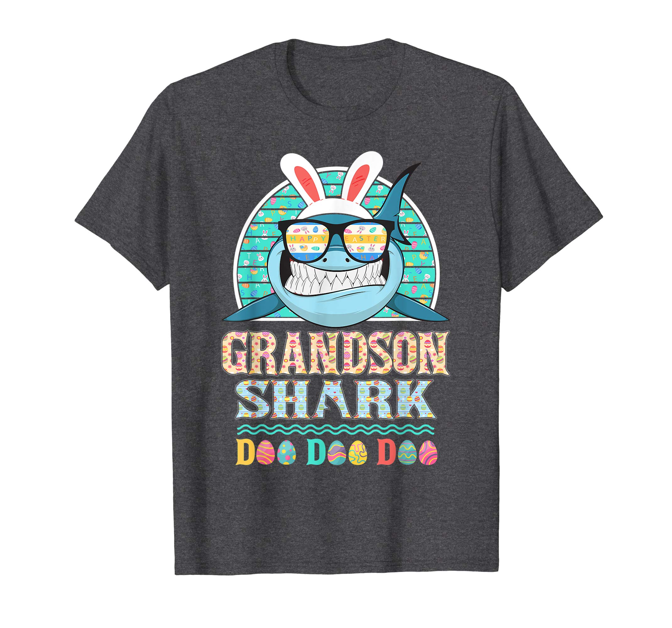 Funny Grandson Shark Happy Easter Day Gift Family Shirt