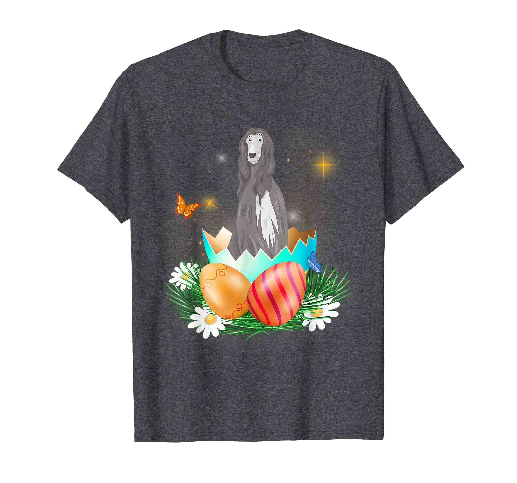 Easter Day Afghan Hound With Bunny And Eggs T Shirt