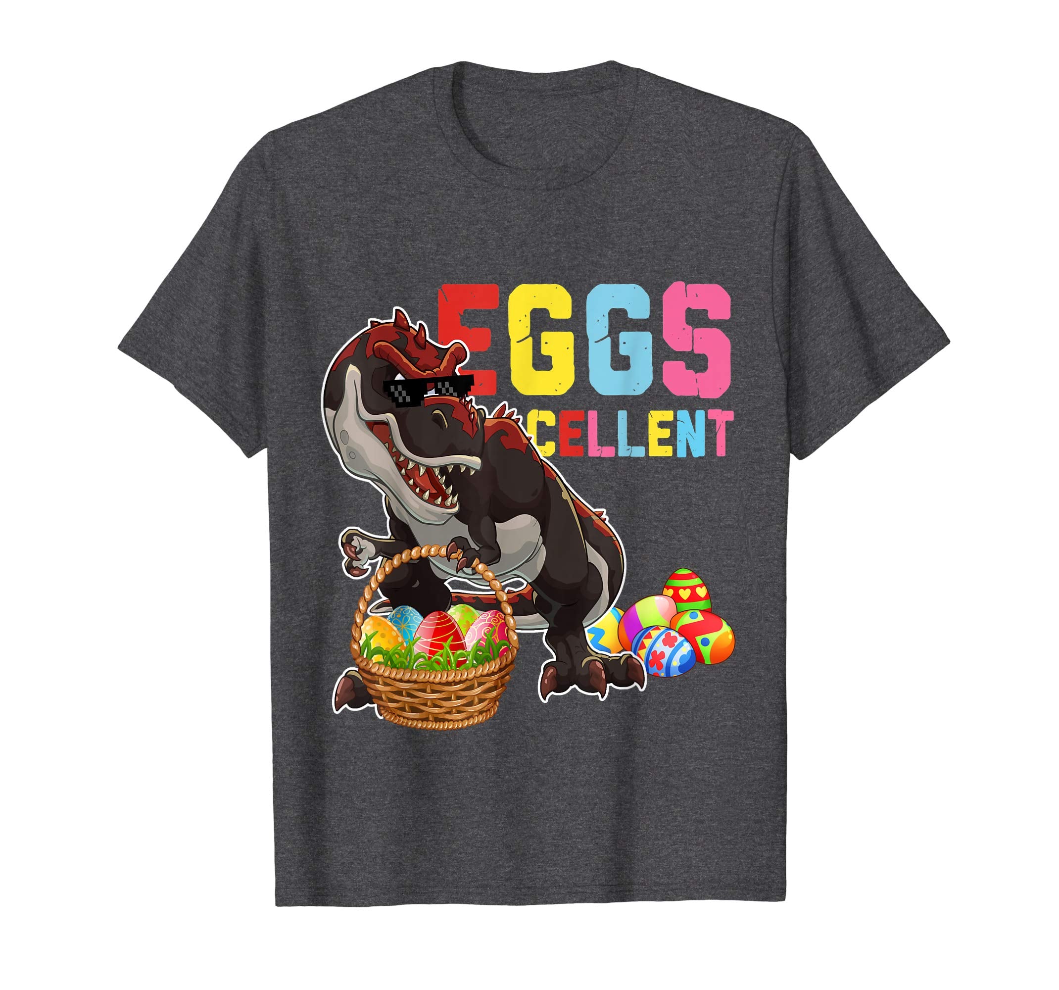 Dinosaur T-rex Bunny Ears Egg Cellent Easter Basket T-Shirt