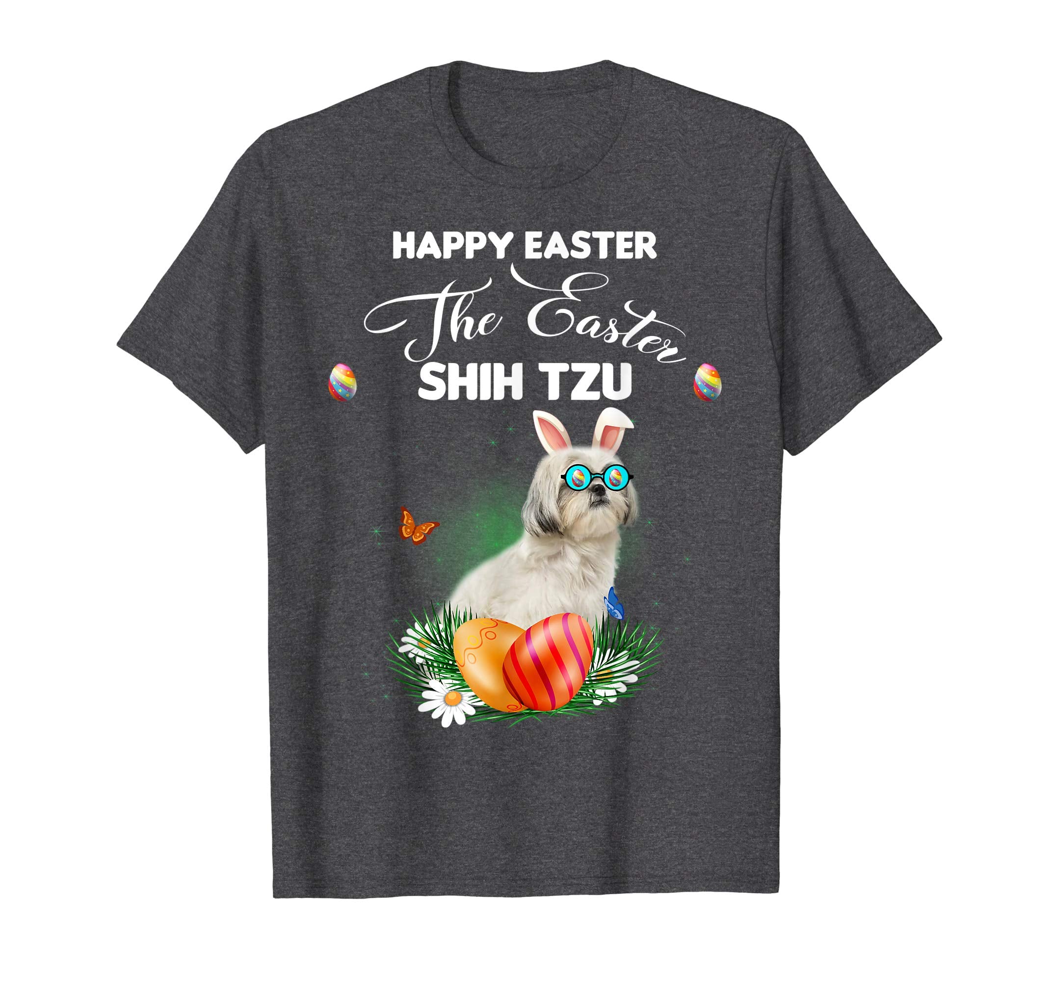 Shih Tzu Dog Sunglass Bunny Happy Easter Day Tshirt