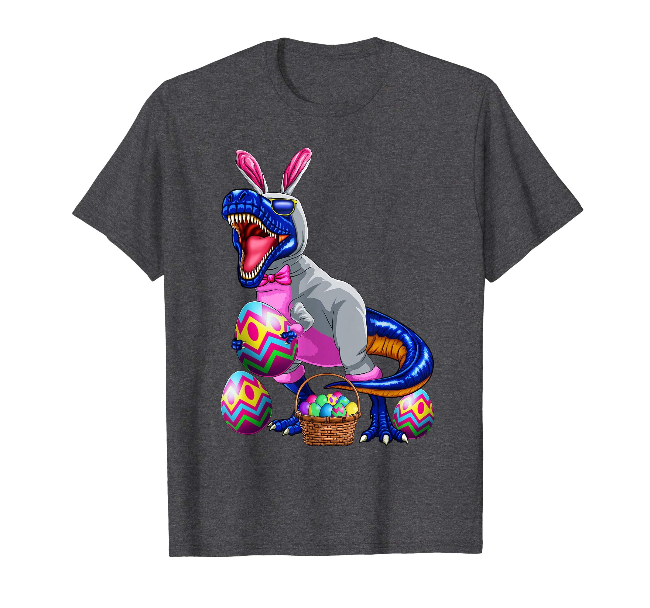 Easter T Rex Dinosaur Shirt Kids Boys Bunny Basket Eggs