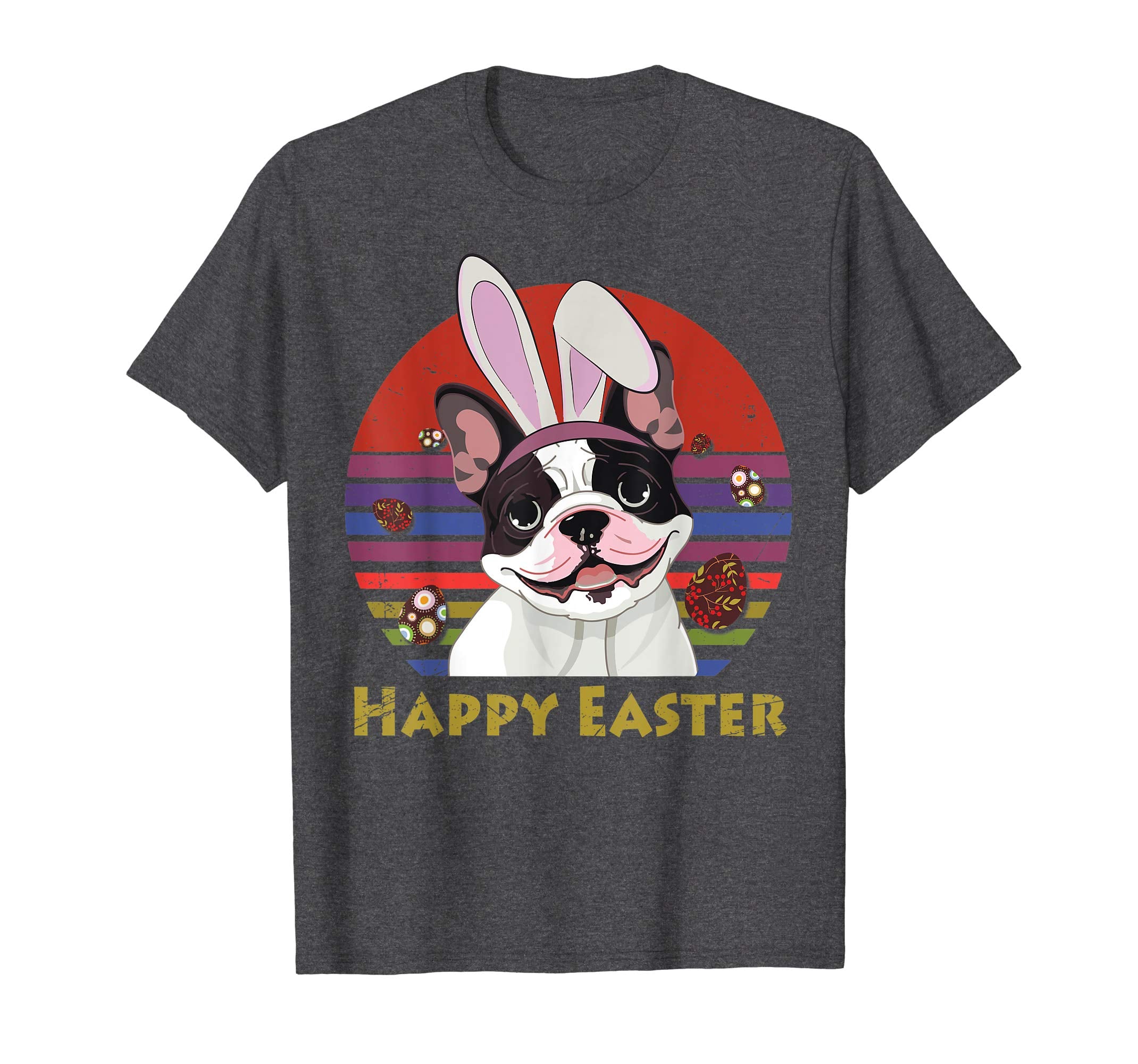 French Bulldog With Bunny Headband Happy Easter Tshirt Gifts