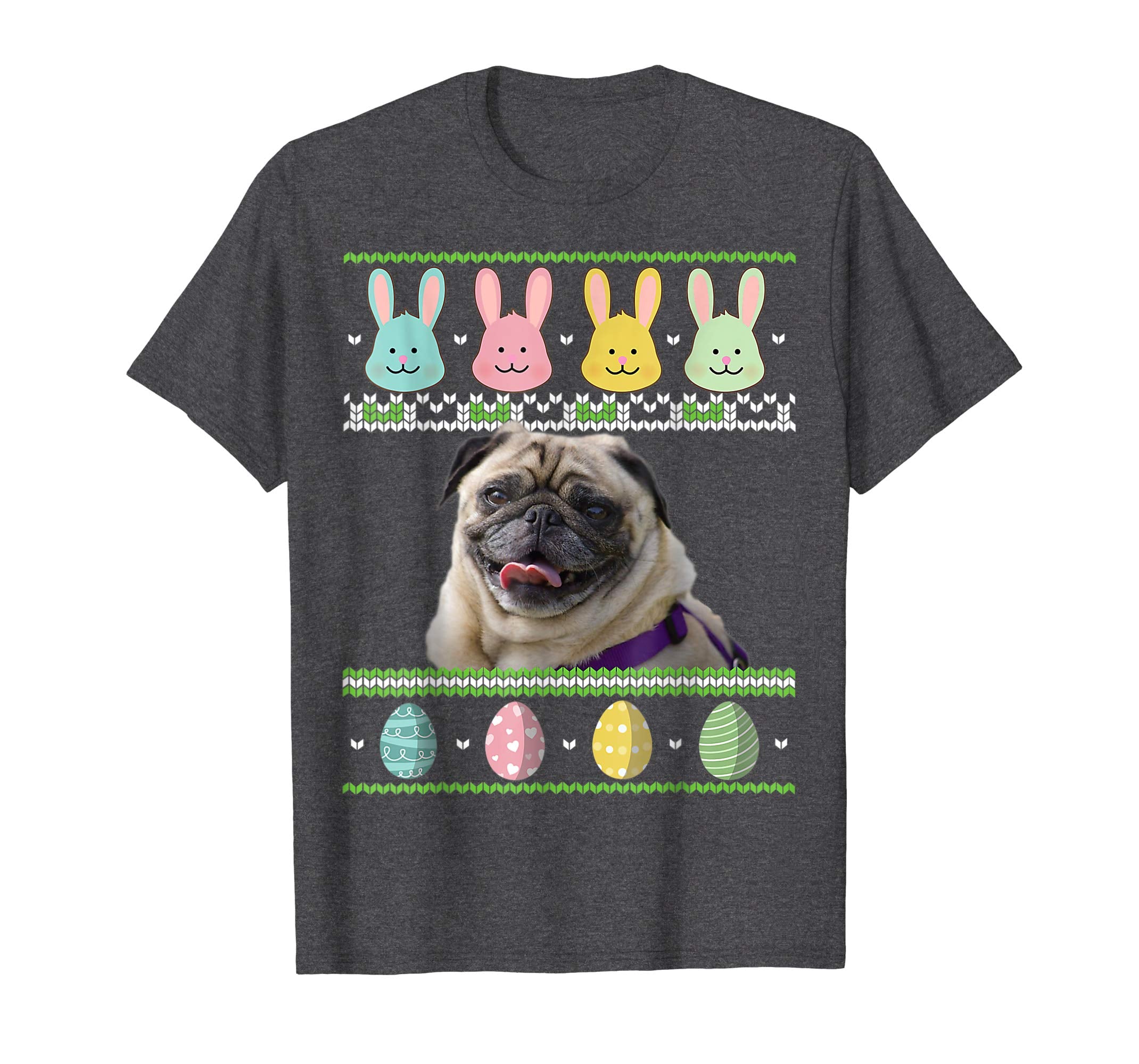 Pug Dog Bunnies Easter Eggs Ugly Sweater Happy Day Shirt