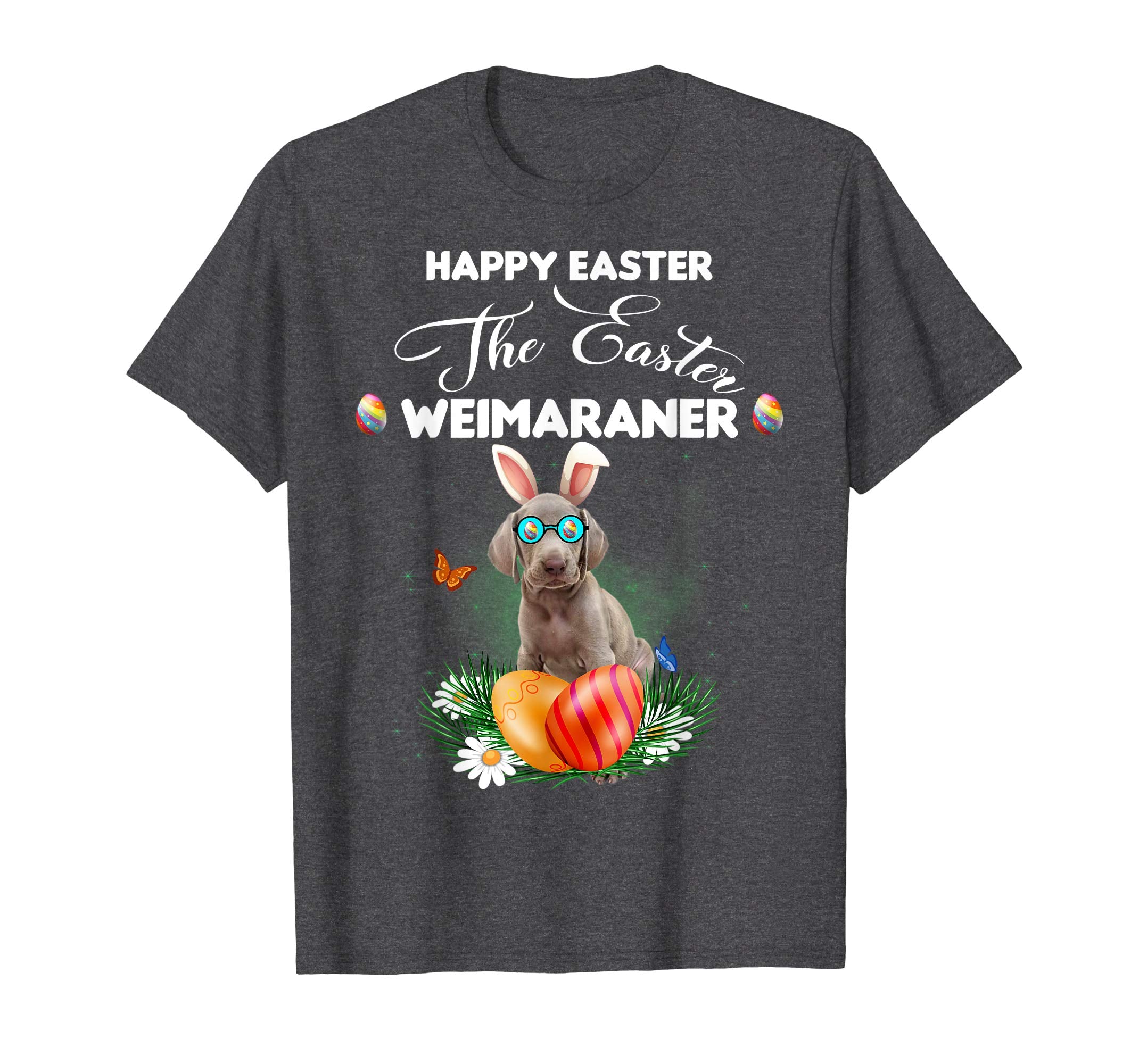 Weimaraner Dog Sunglass Bunny Happy Easter Day Tshirt