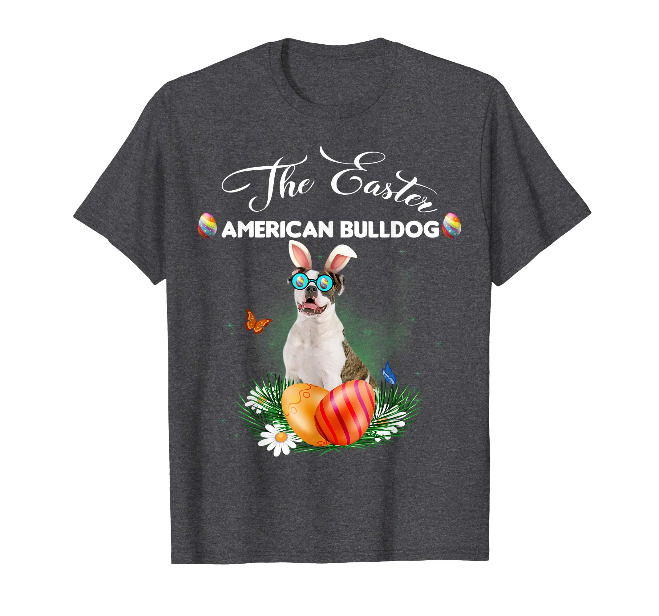 American Bulldog Bunny Easter Day Dog Gifts T-Shirt