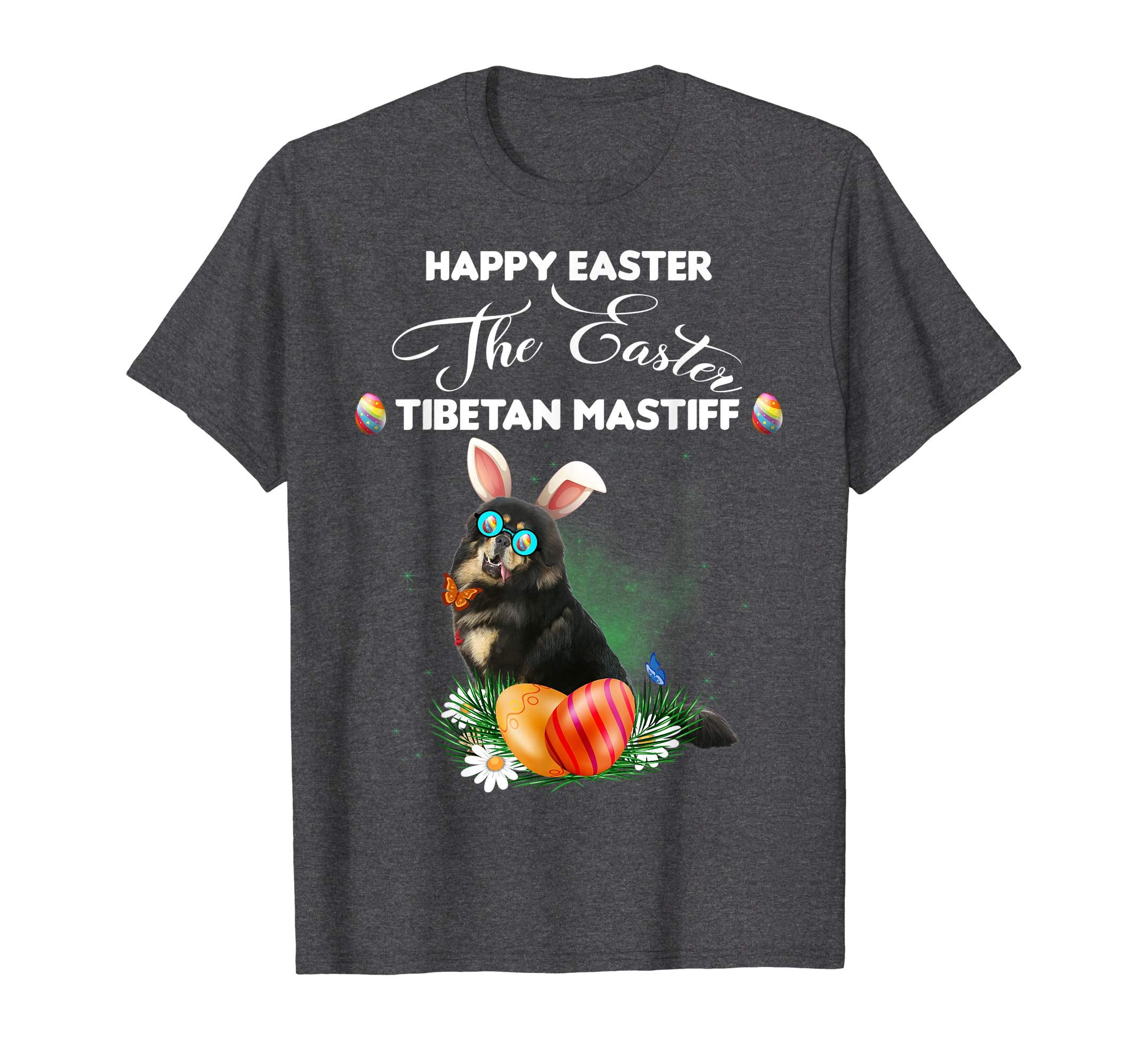 Tibetan Mastiff Dog Sunglass Bunny Happy Easter Day Tshirt