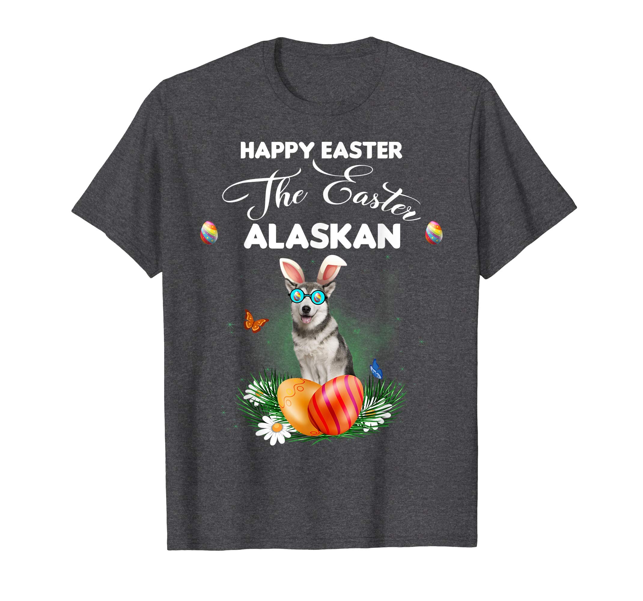 Alaskan Dog Sunglass Bunny Happy Easter Day Tshirt