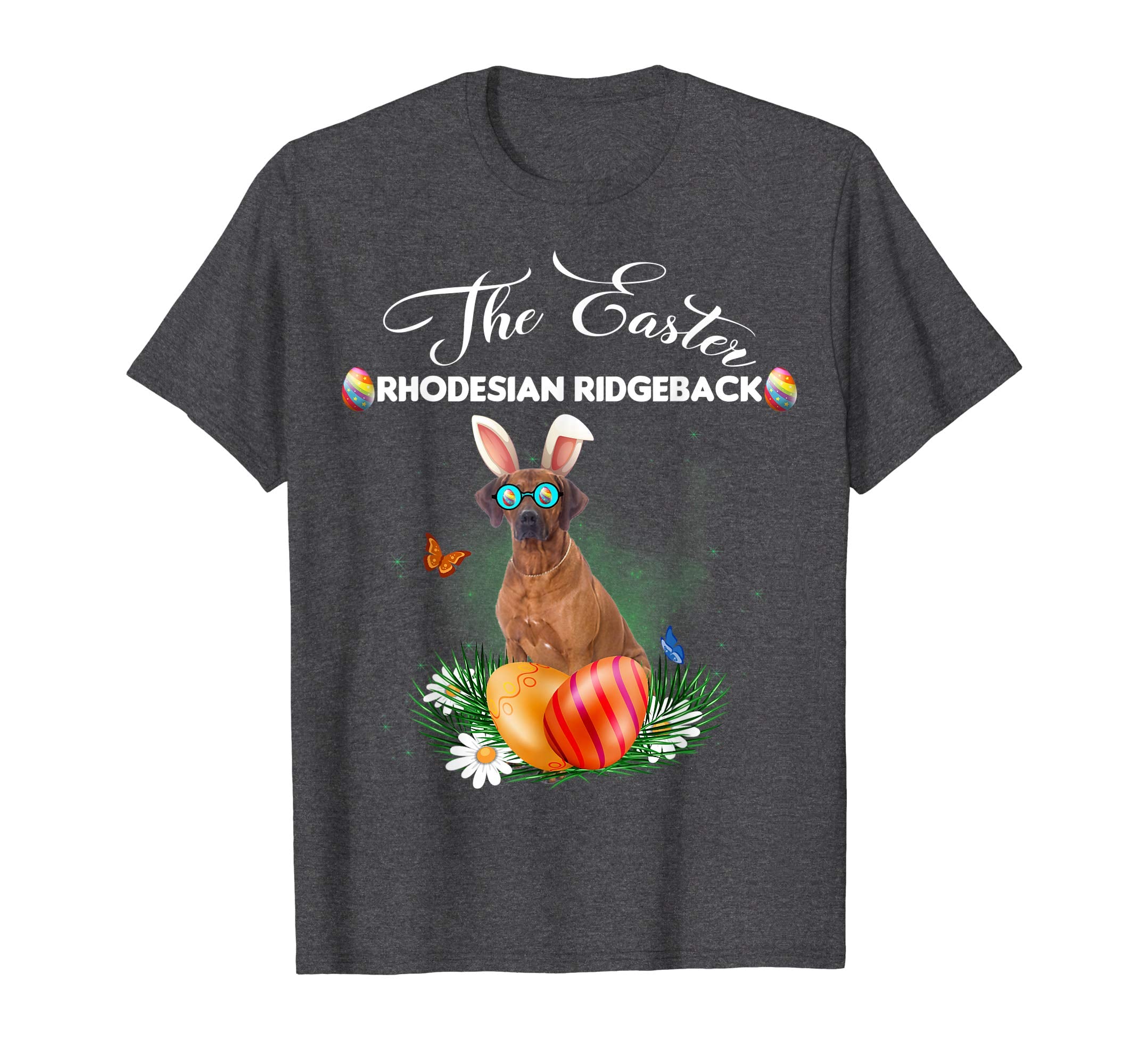 Rhodesian Ridgeback Bunny Easter Day Dog Gifts T-Shirt