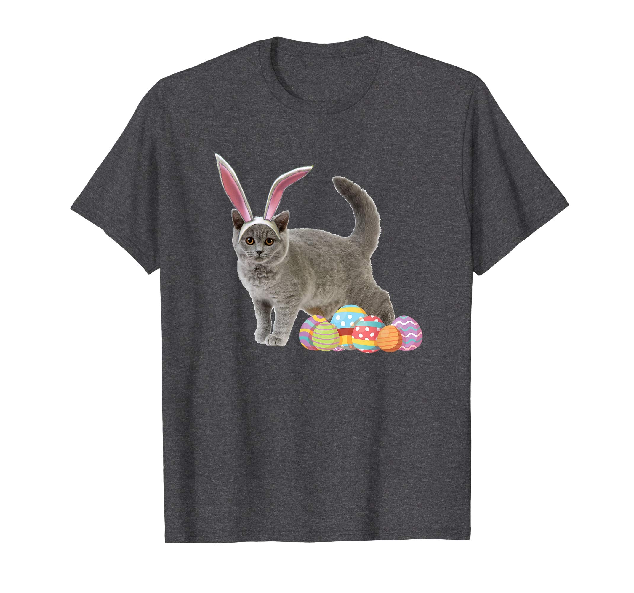 Easter Cat Shirt Russian Blue Funny Bunny Ears &amp; Eggs Gift