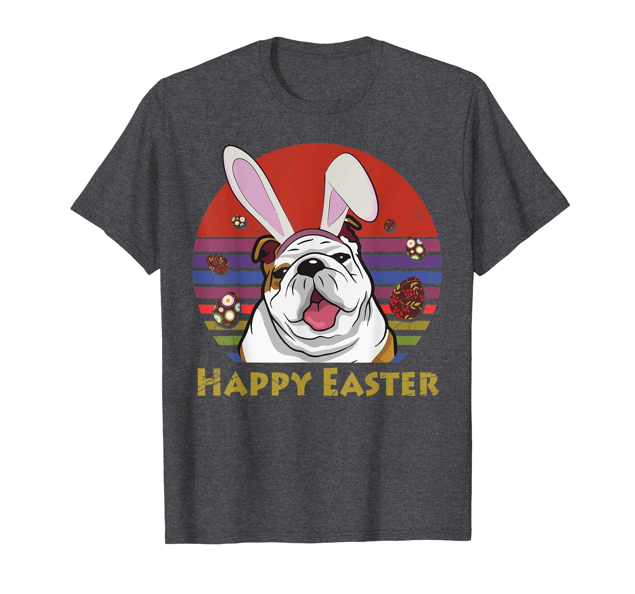 Bulldog With Bunny Headband Happy Easter Tshirt Easter Gifts