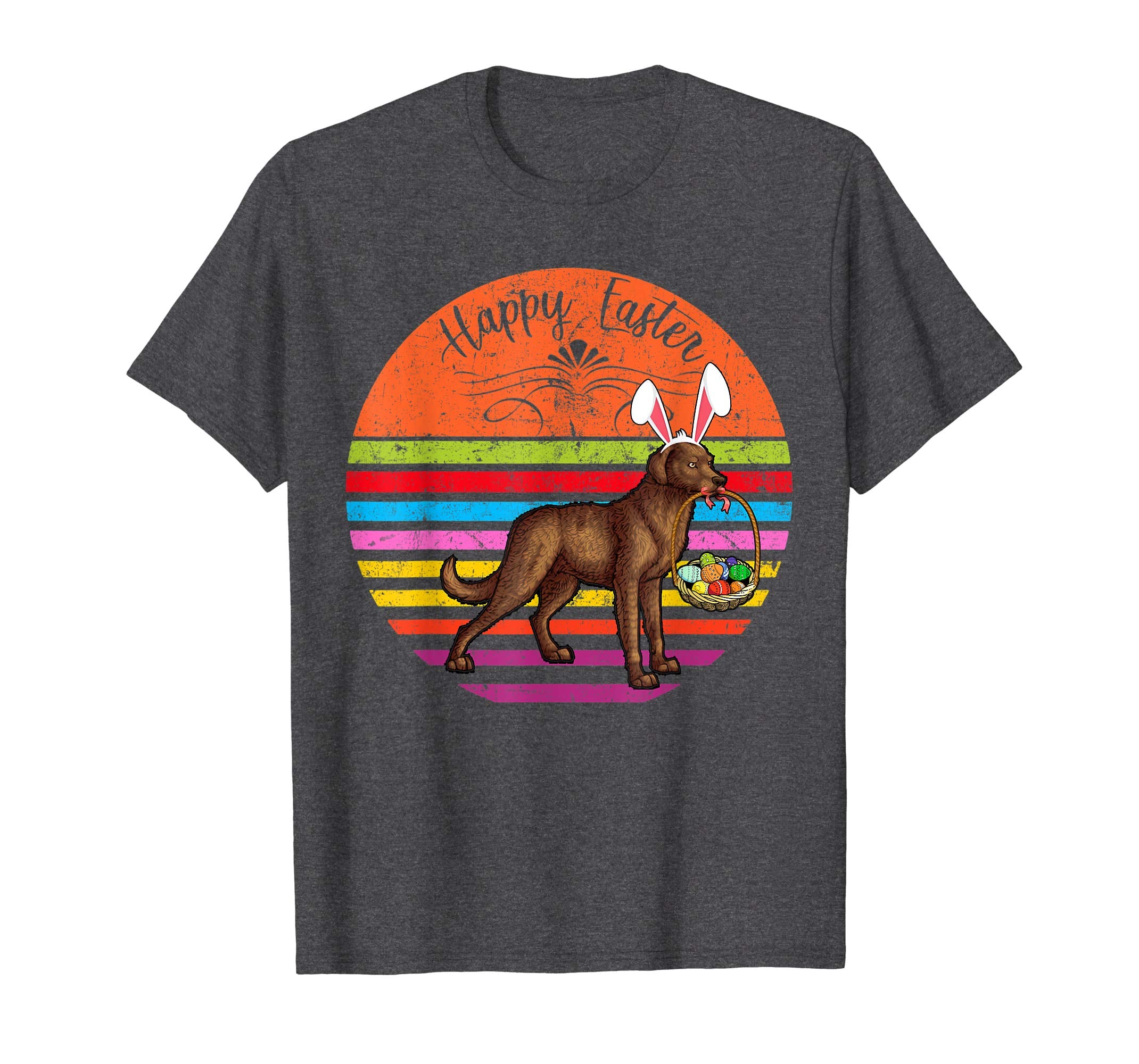 Vintage Chesapeake Bay Retriever Dog Easter Eggs T Shirt