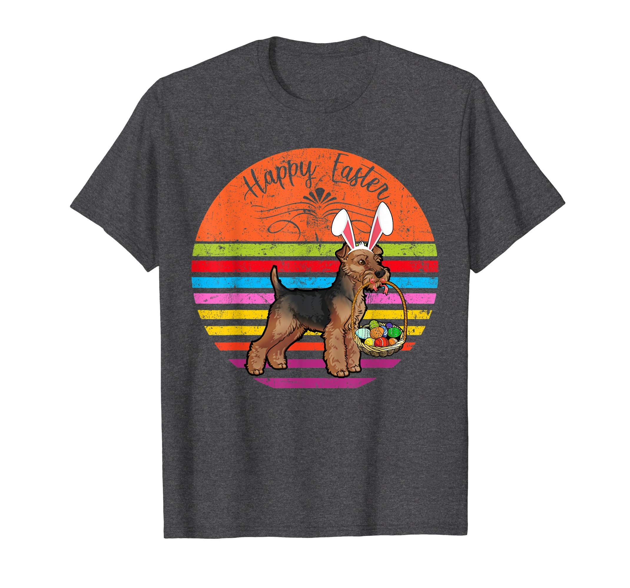 Cute Welsh Terrier Dog With Bunny Hat Easter Eggs T Shirt