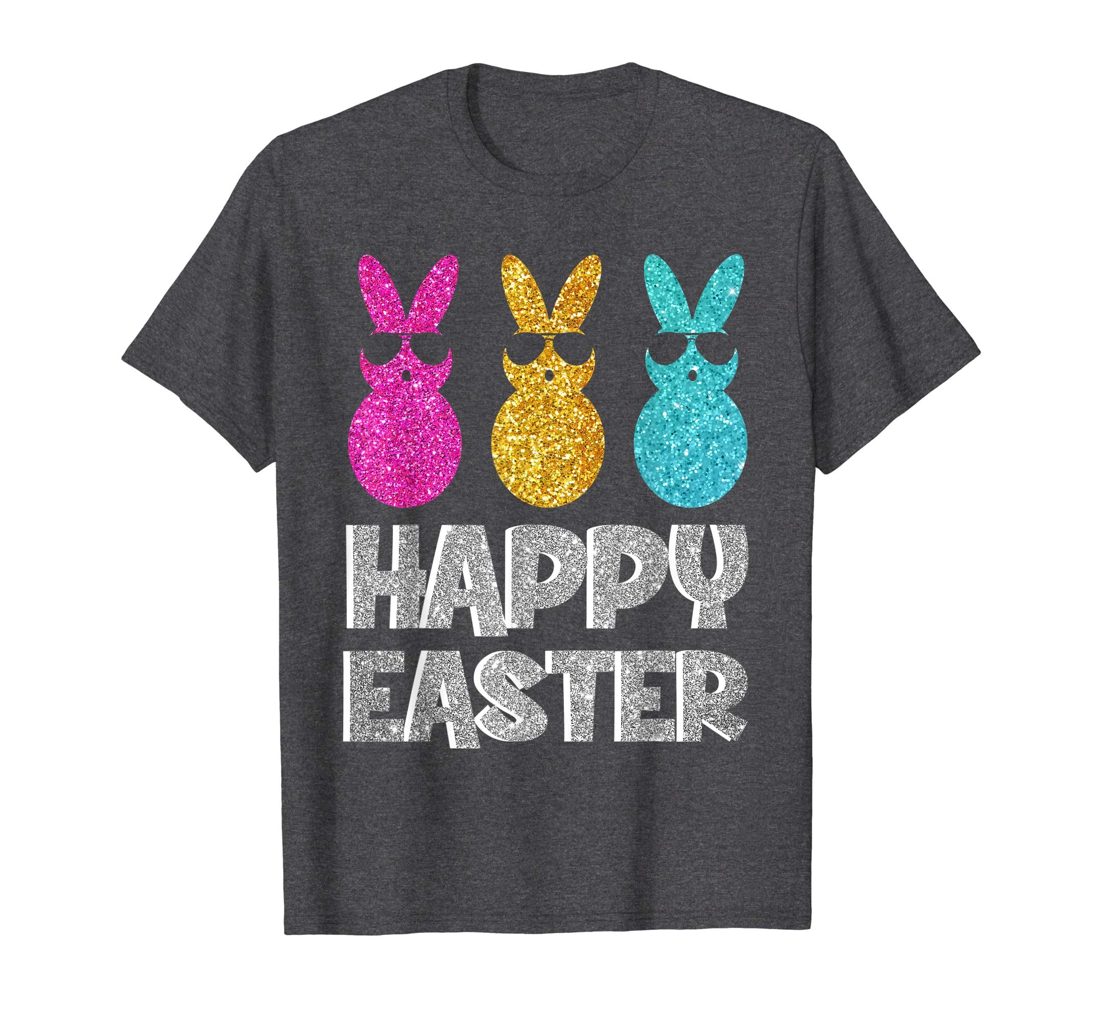 Colorful Three Bunnies with Sunglasses Happy Easter T-shirt