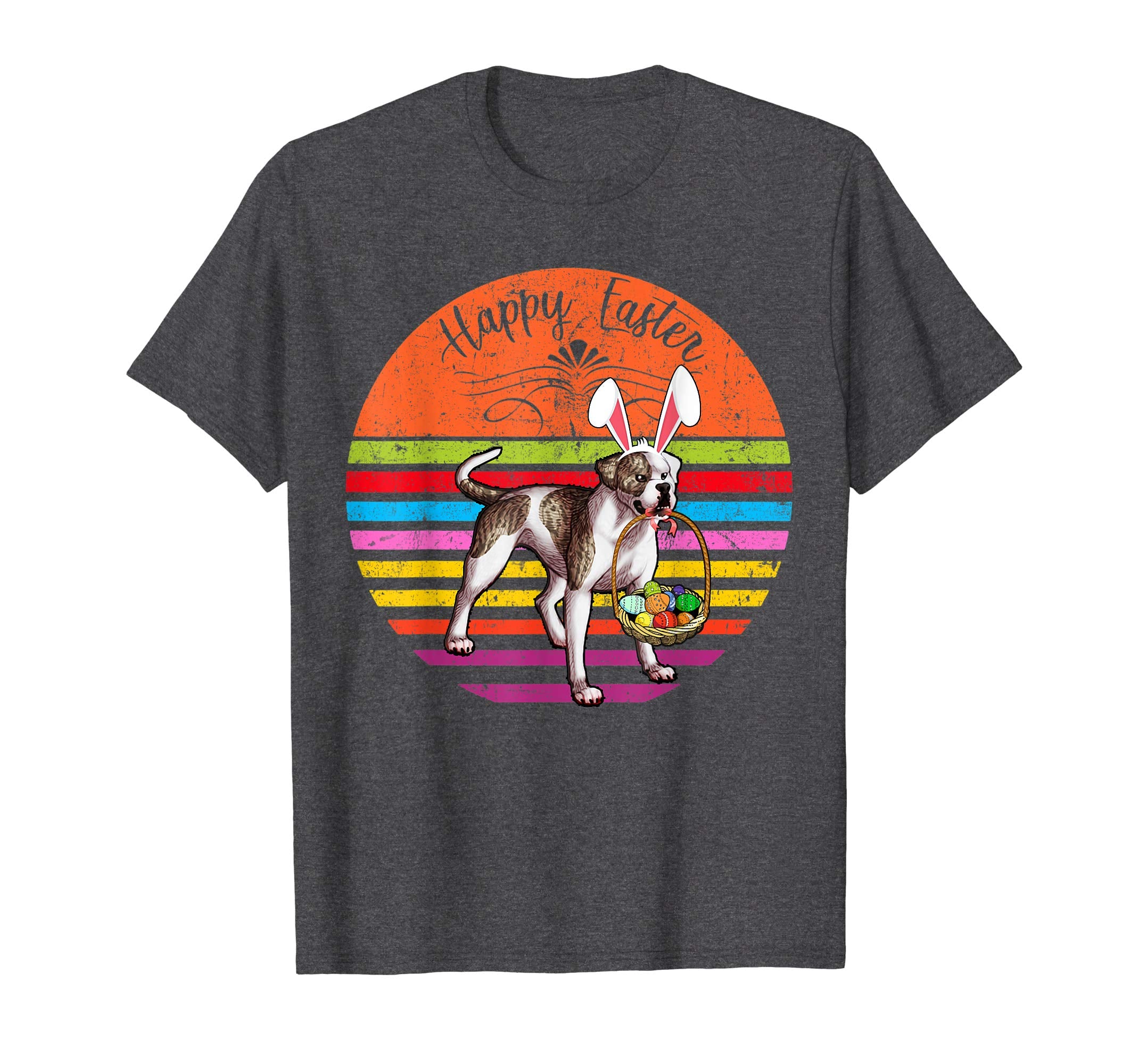 Vintage American Bulldog Dog Easter Eggs Basket T Shirt