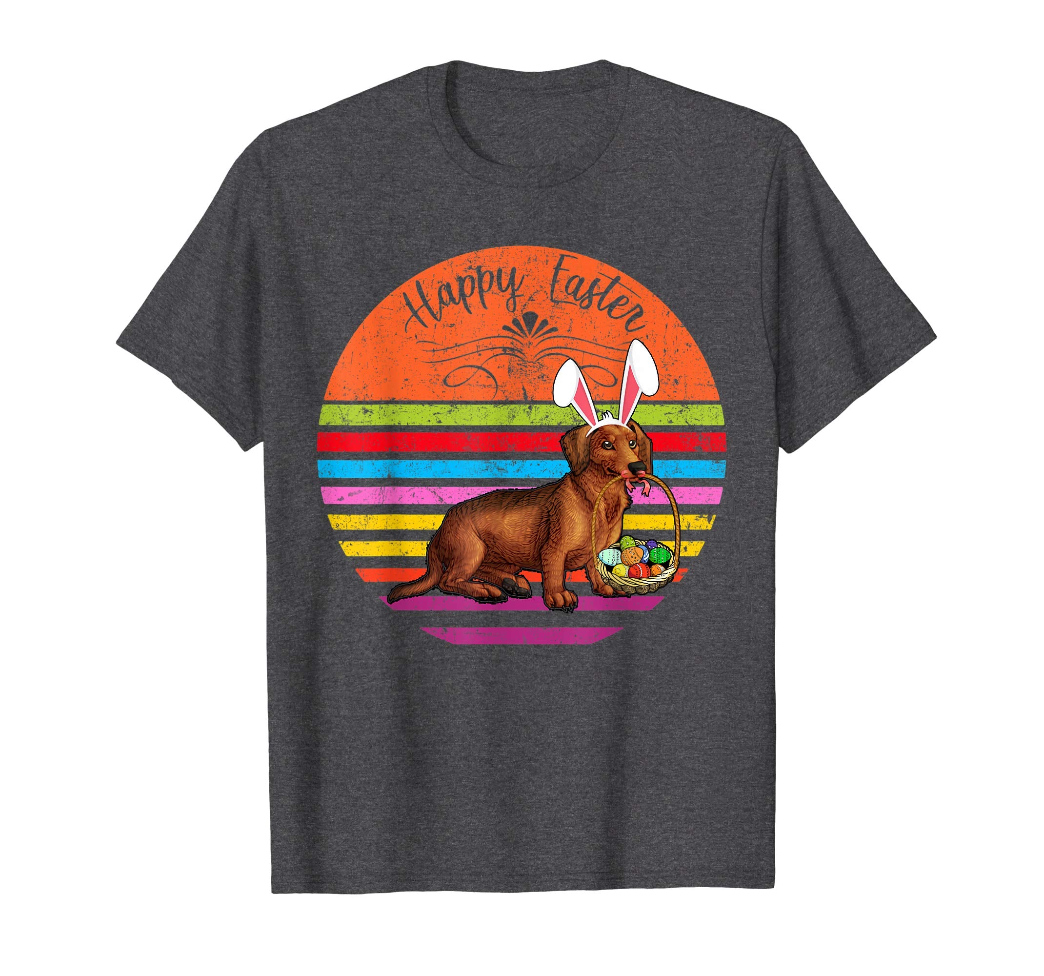 Vintage Dachshund Dog Easter Eggs Basket T Shirt