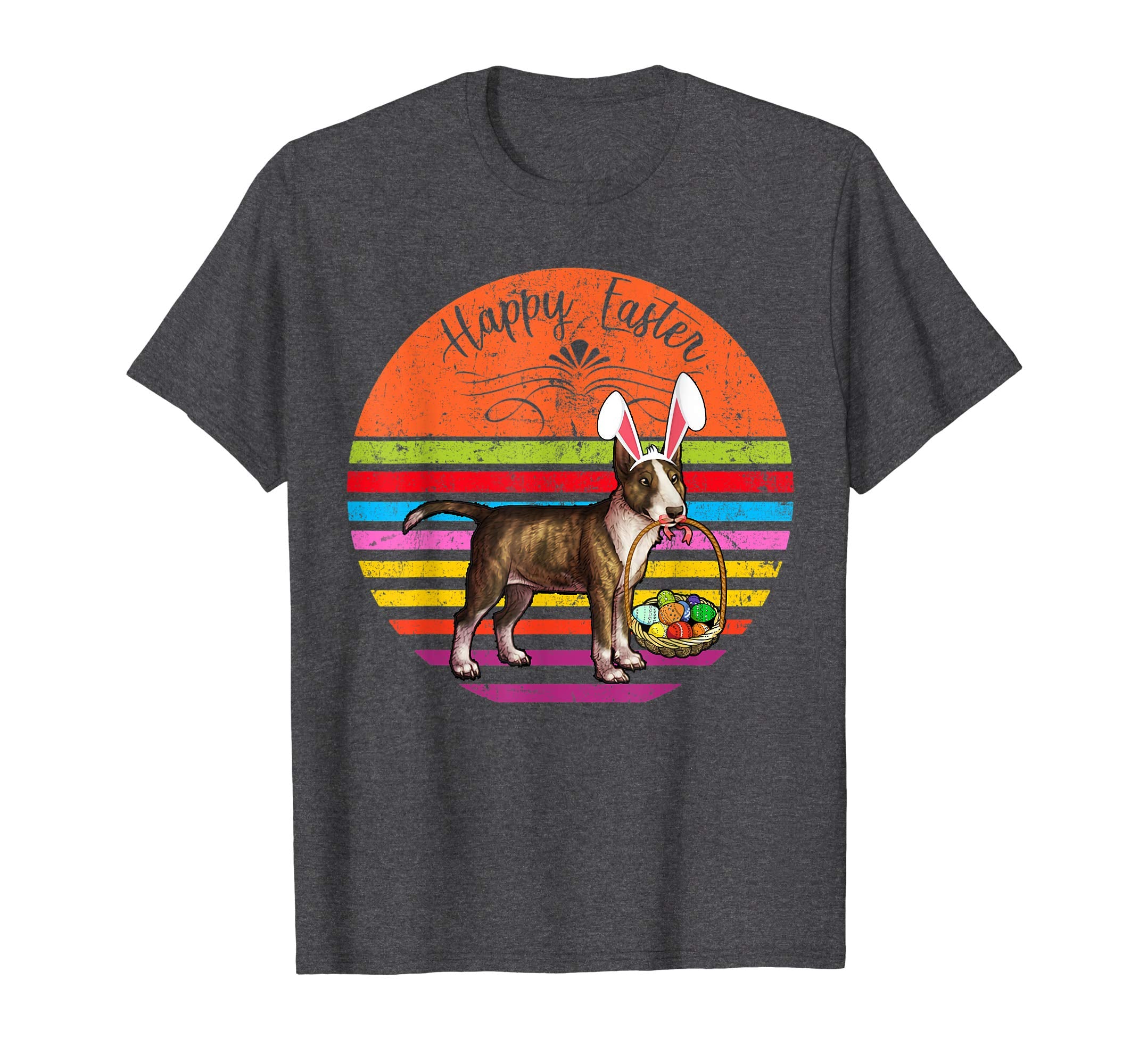 Vintage Miniature Bull Terrier Dog Easter Eggs Basket Shirt
