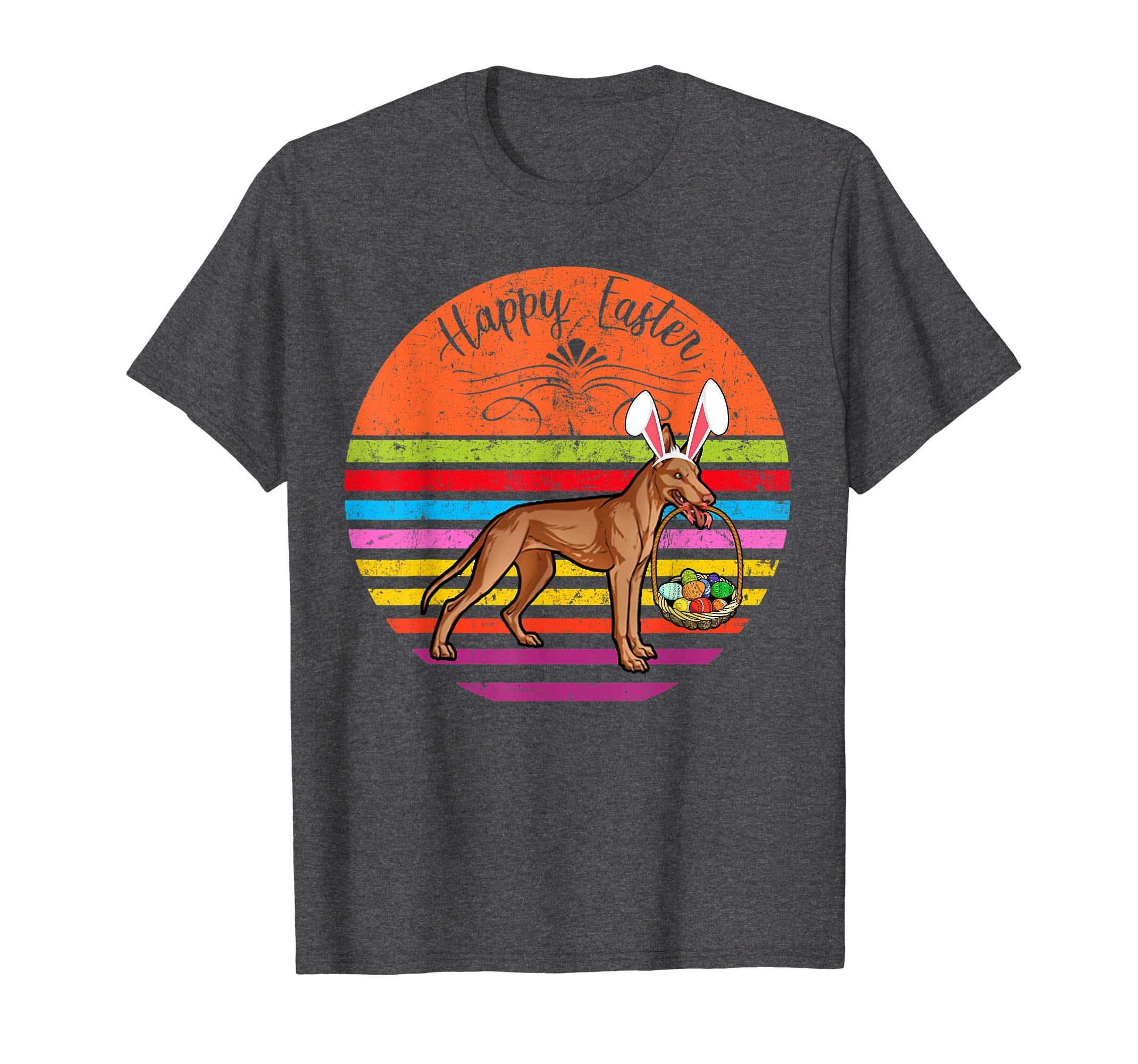 Cute Pharaoh Hound Dog With Bunny Hat Easter Eggs T Shirt