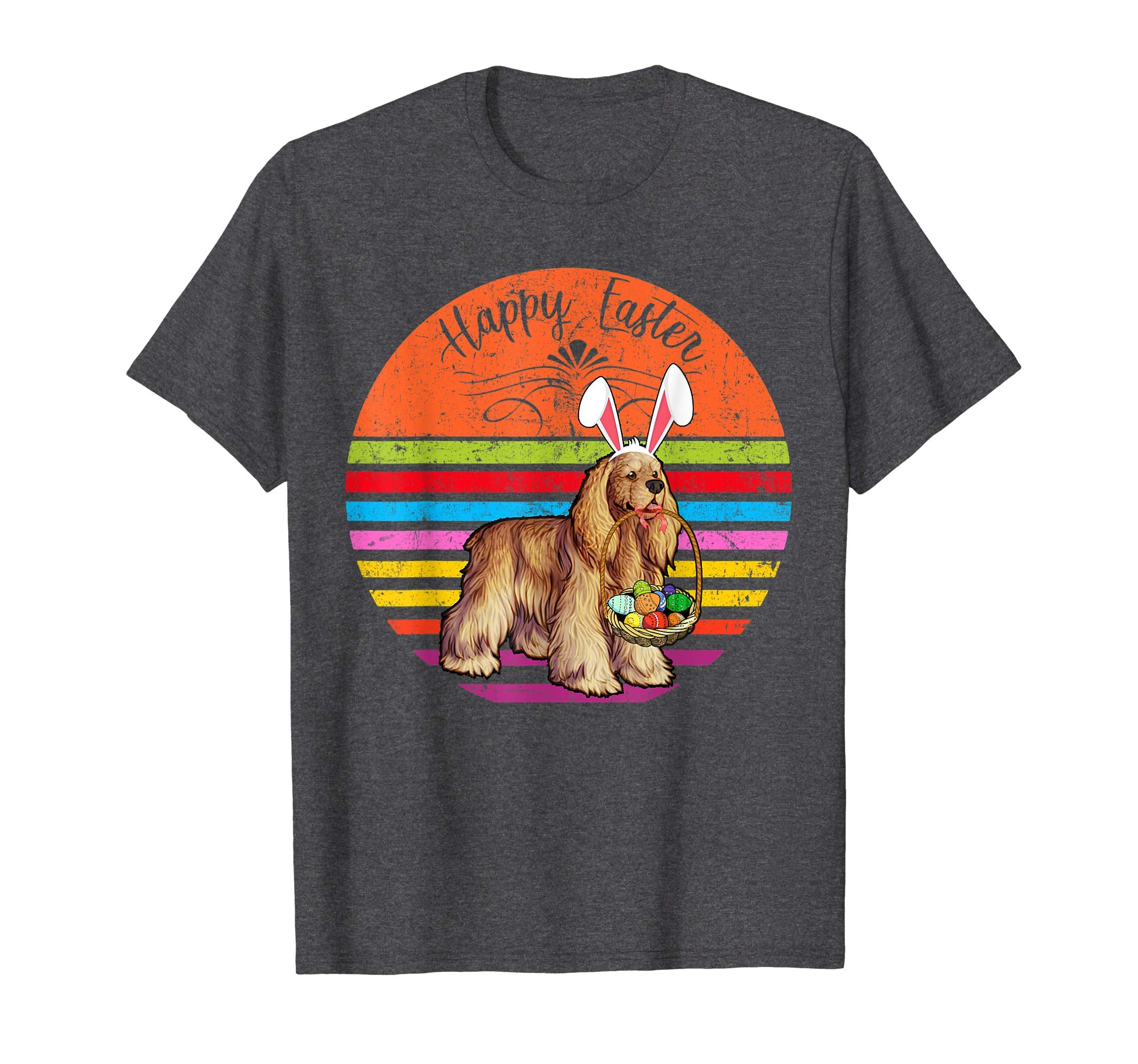 Vintage Cocker Spaniel Dog Easter Eggs Basket T Shirt
