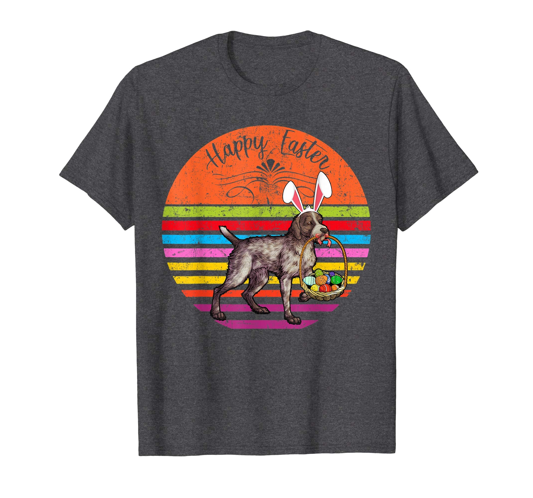 Vintage German Wirehaired Pointer Dog Easter Eggs T Shirt