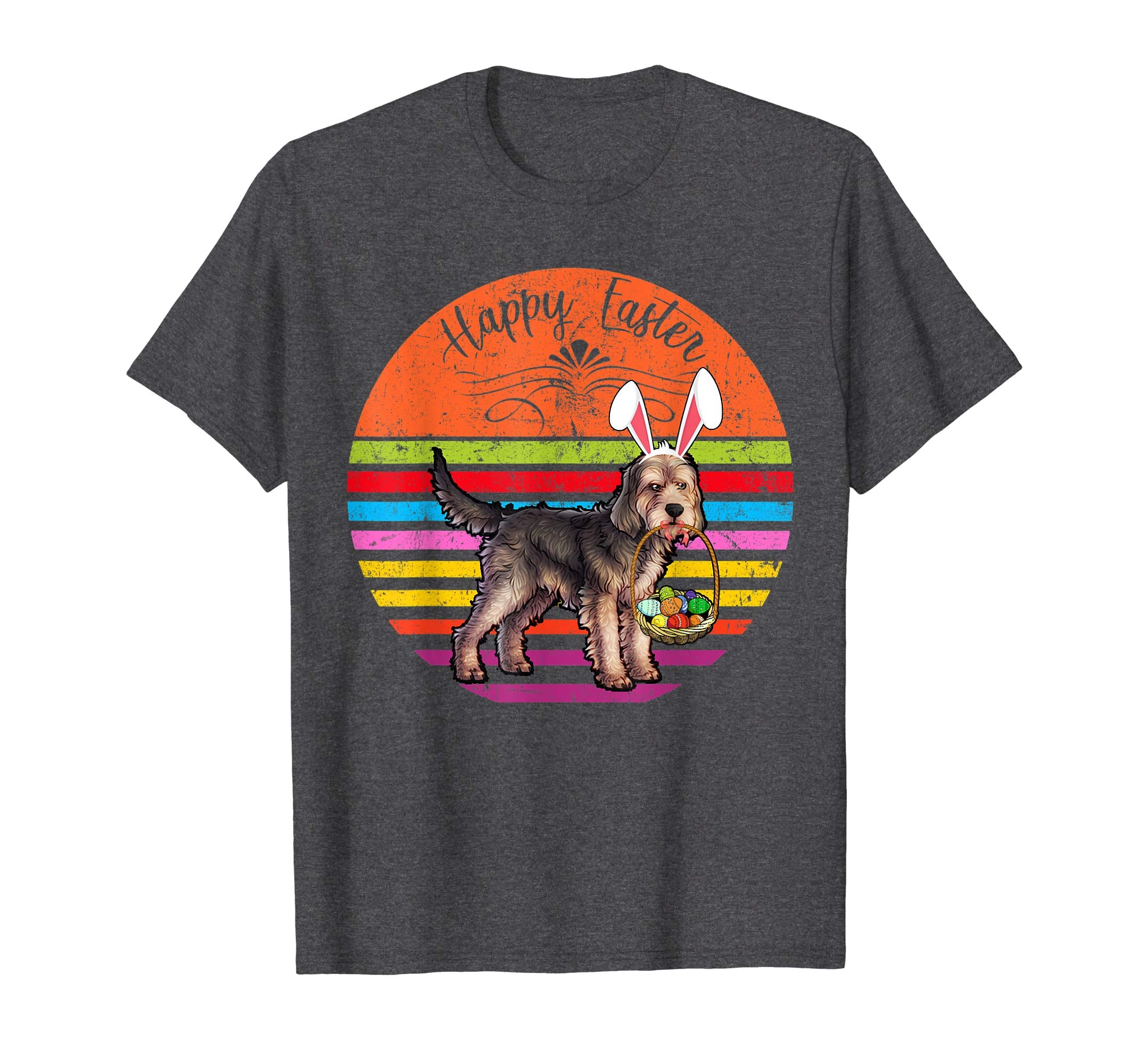 Vintage Otterhound Dog Easter Eggs Basket T Shirt