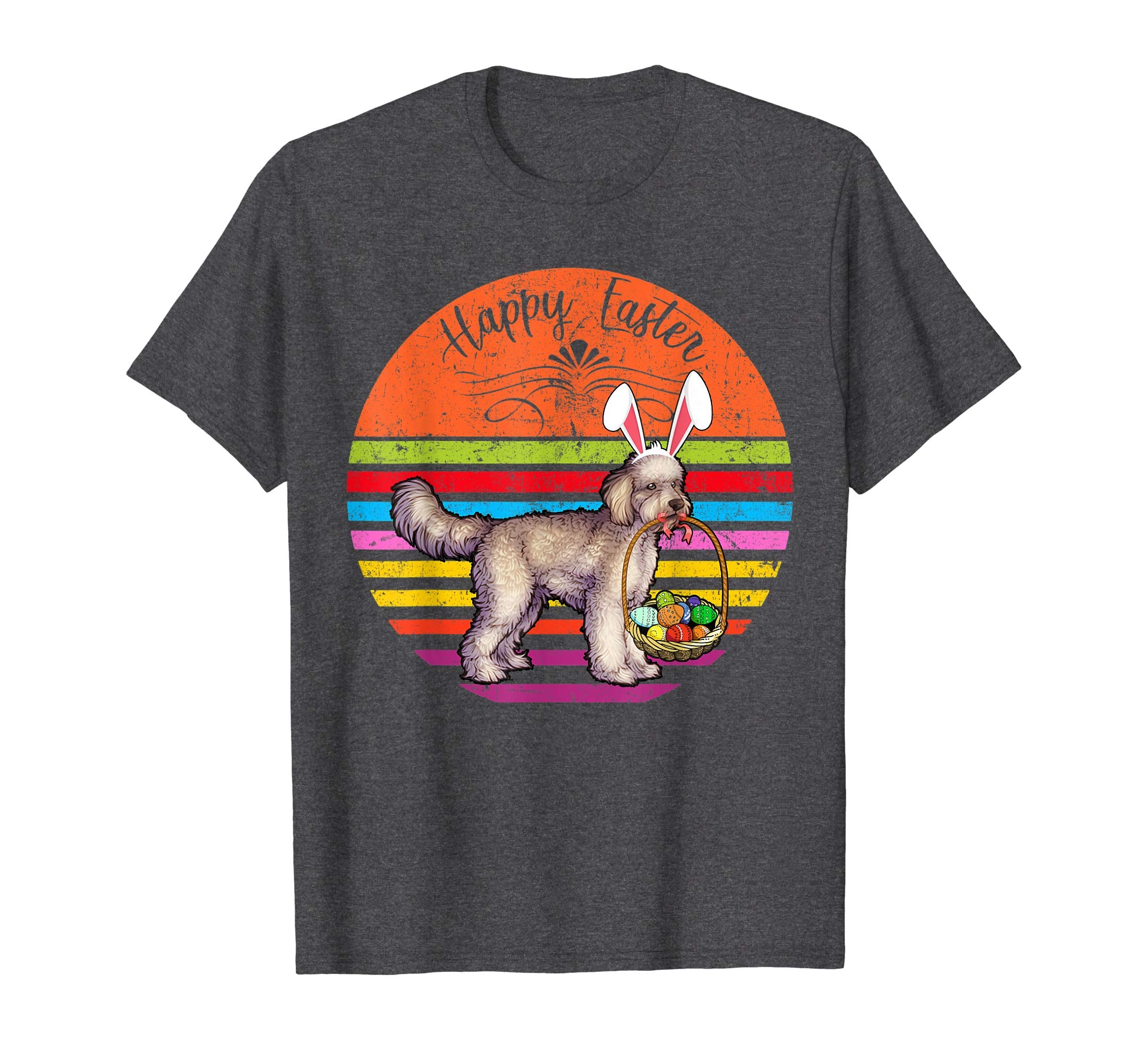 Vintage Labradoodle Dog Easter Eggs Basket T Shirt
